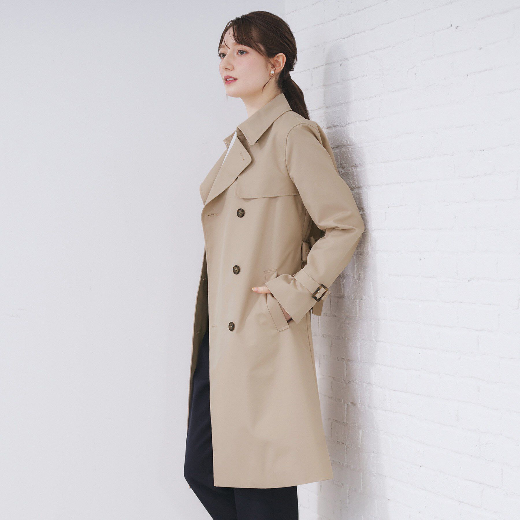 index「撥水トレンチコート【洗濯機OK/花粉対応】《XS～3L》」|トレンチコート|