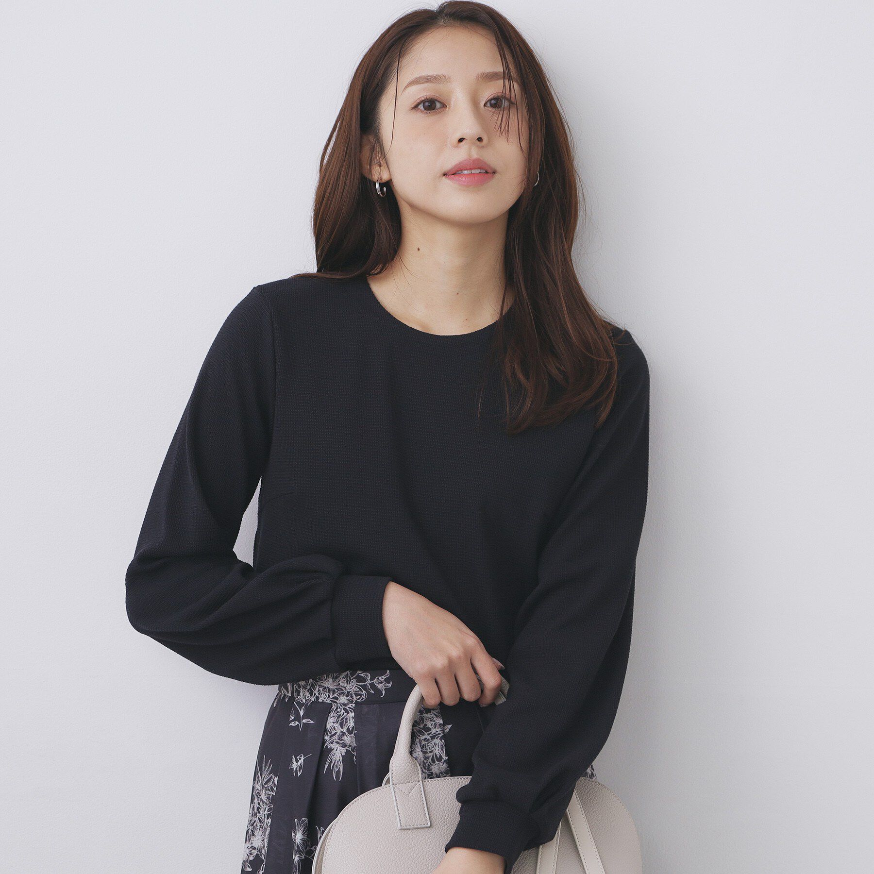 index「レース衿付きピケジャージトップス【洗濯機OK】」|Tシャツ・カットソー|