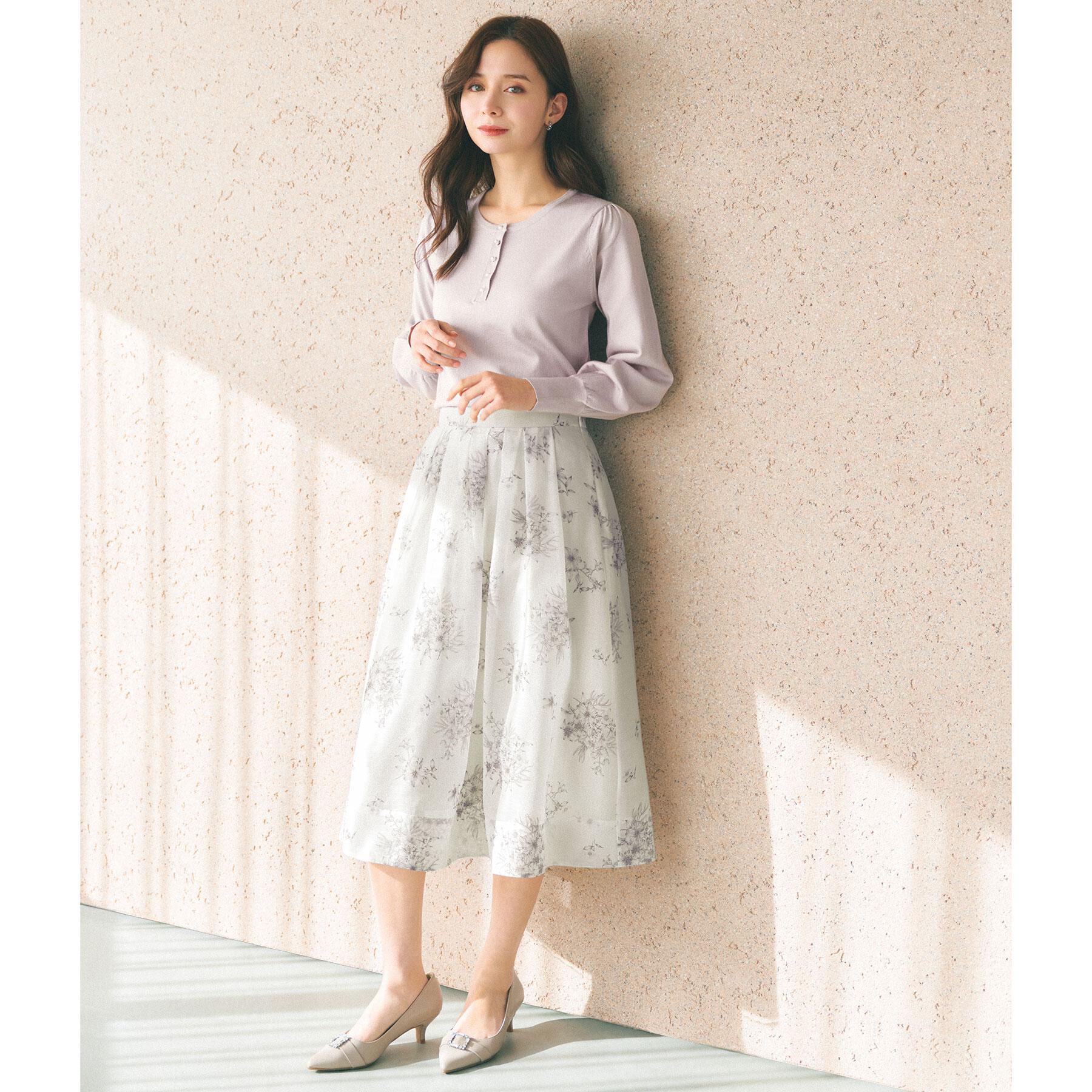 index「オーガンジーフラワーフレアスカート【洗濯機OK/イージーアイロン】」|スカート|