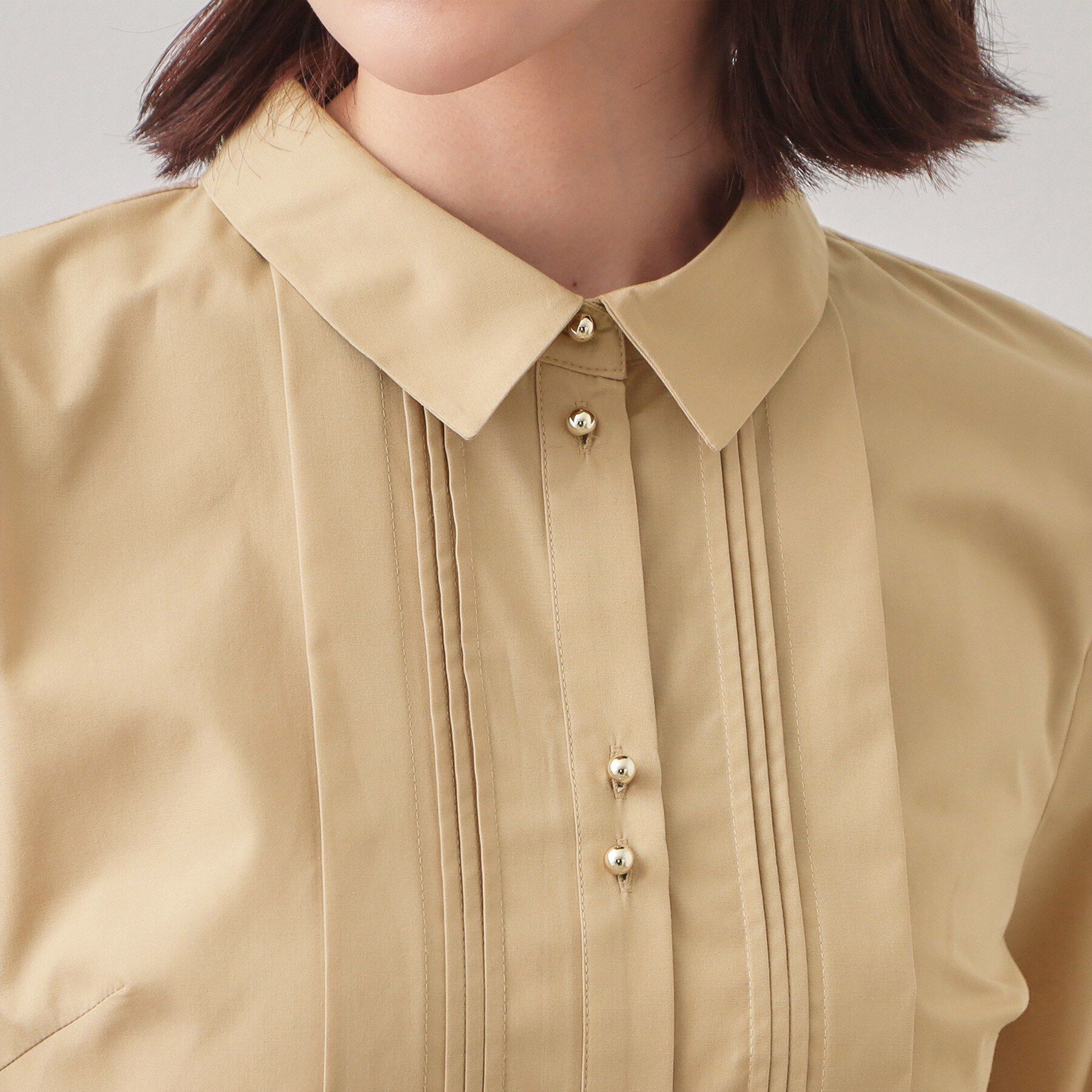 index「ベルト付きタックシャツワンピース【洗濯機OK/イージーアイロン】」|ワンピース|