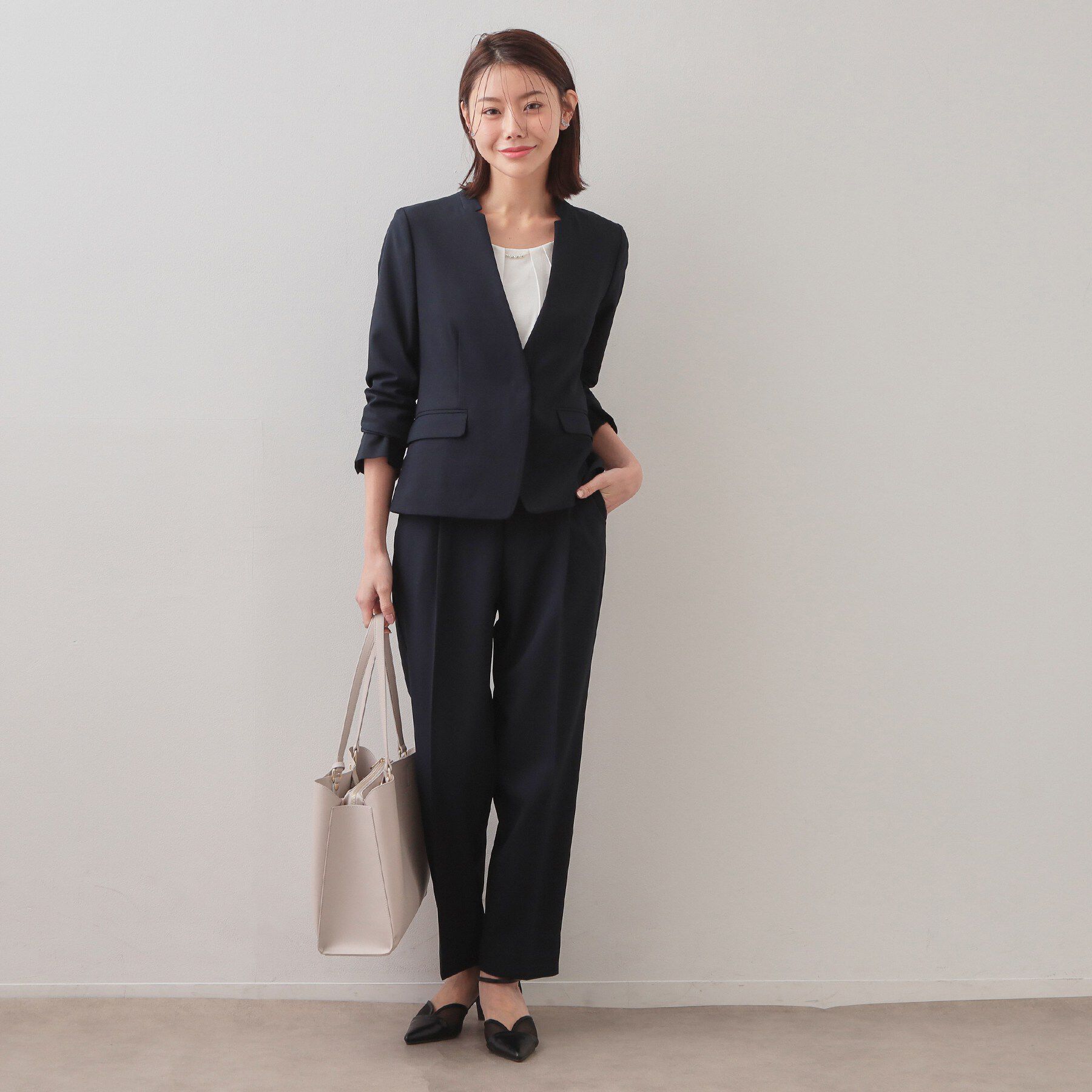 index「ノーカラージャケット/セットアップ対応可【洗える/接触冷感/吸水速乾/防シワ/ストレッチ】」|ノーカラージャケット|