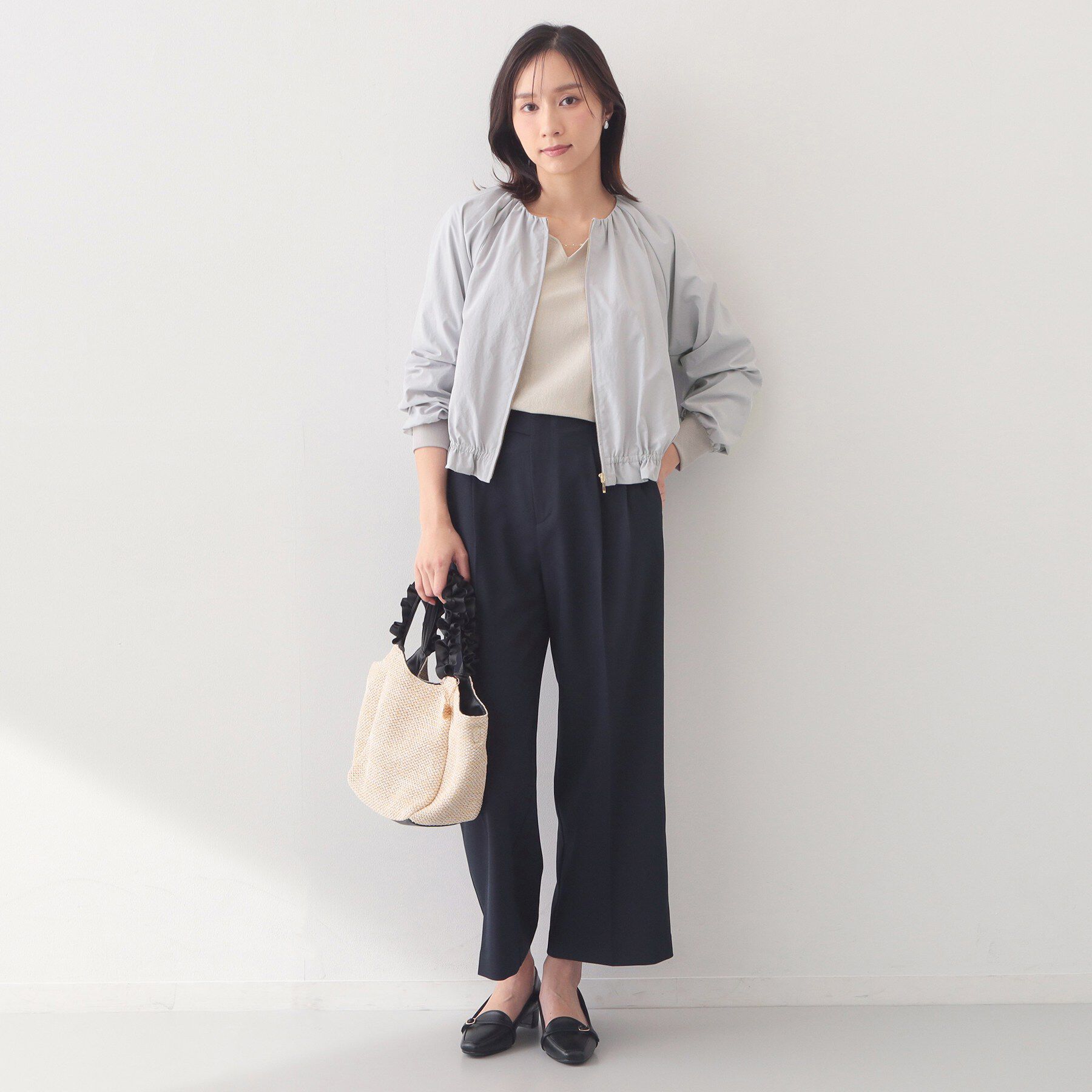 index「接触冷感ノーカラーブルゾン【洗濯機OK/防シワ】」|テーラードジャケット|