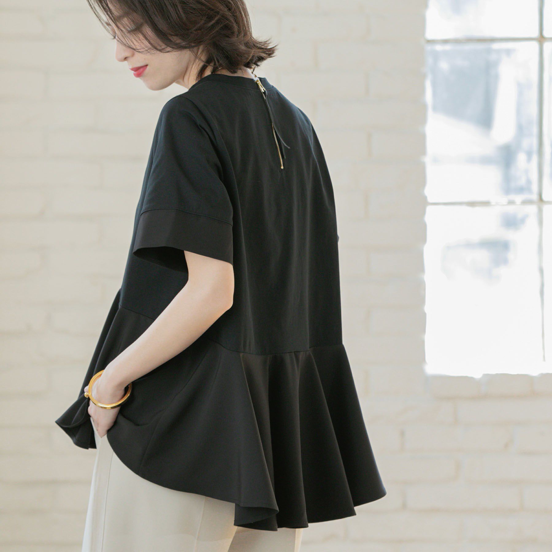 OPAQUE.CLIP「ペプラム切替ドッキングトップス【洗濯機洗い可】」|Tシャツ・カットソー|