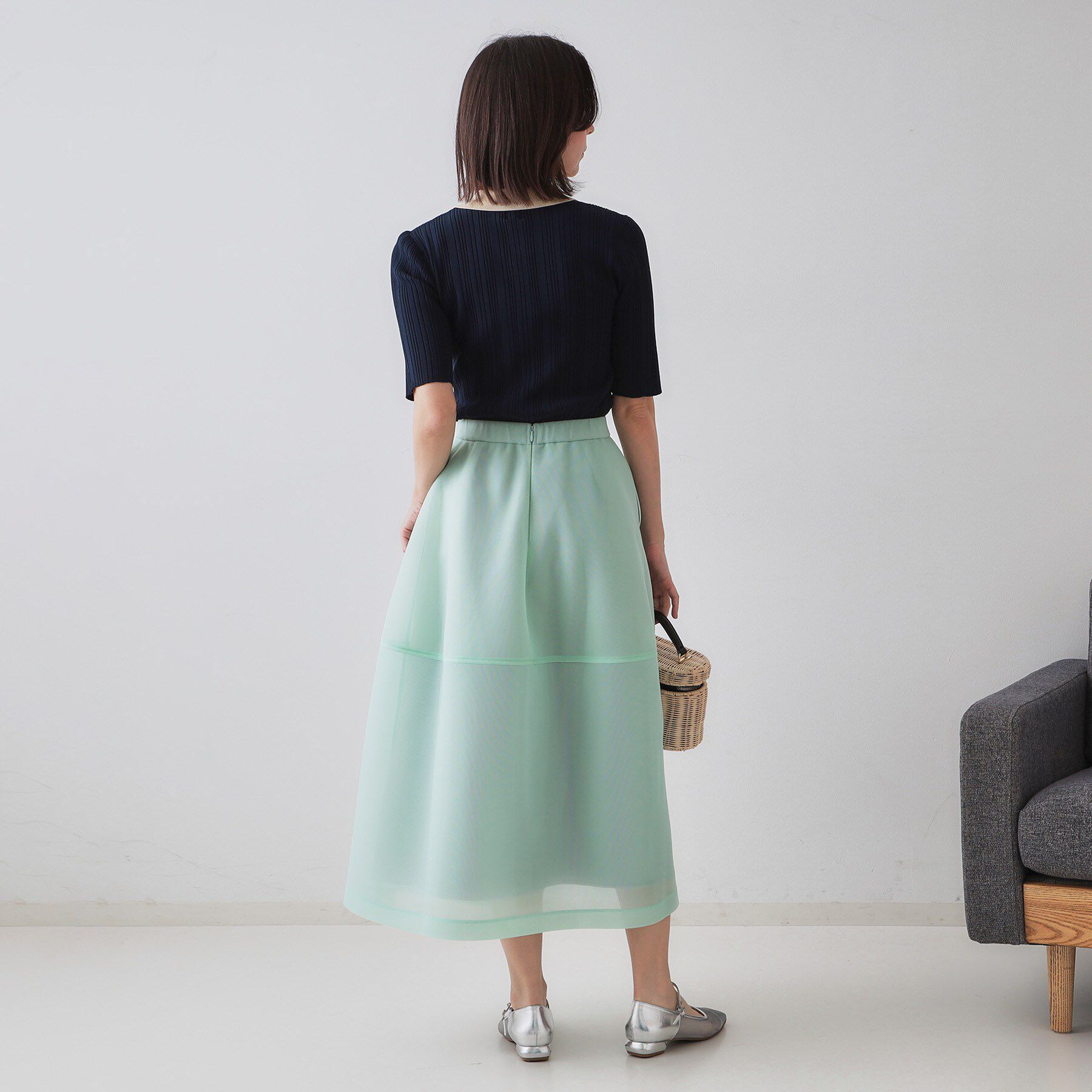 OPAQUE.CLIP「配色ポロランダムリブニット【洗濯機洗い可/抗ピル】」|ニット・セーター|