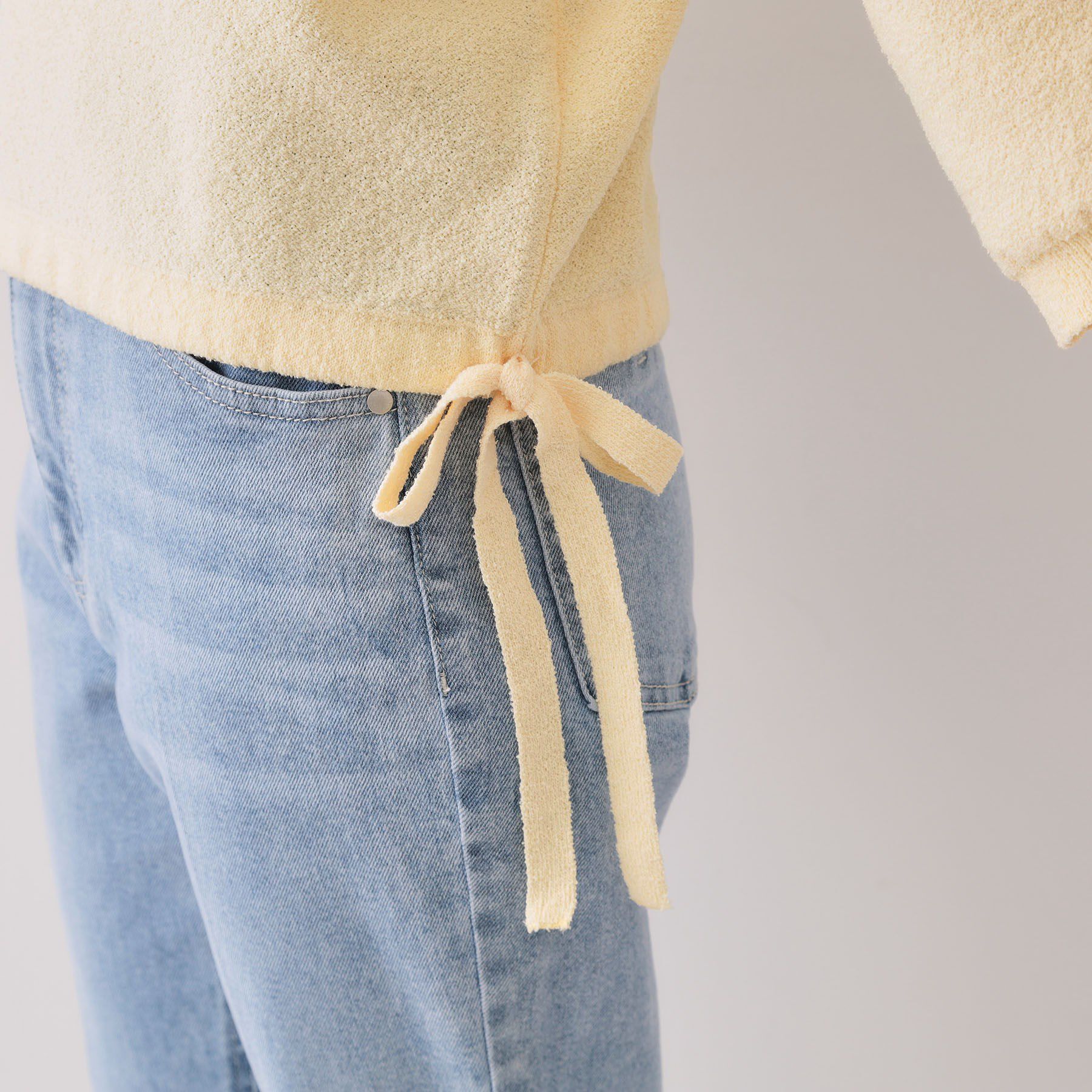 OPAQUE.CLIP「サイドリボンニット【洗濯機洗い可】」|ニット・セーター|