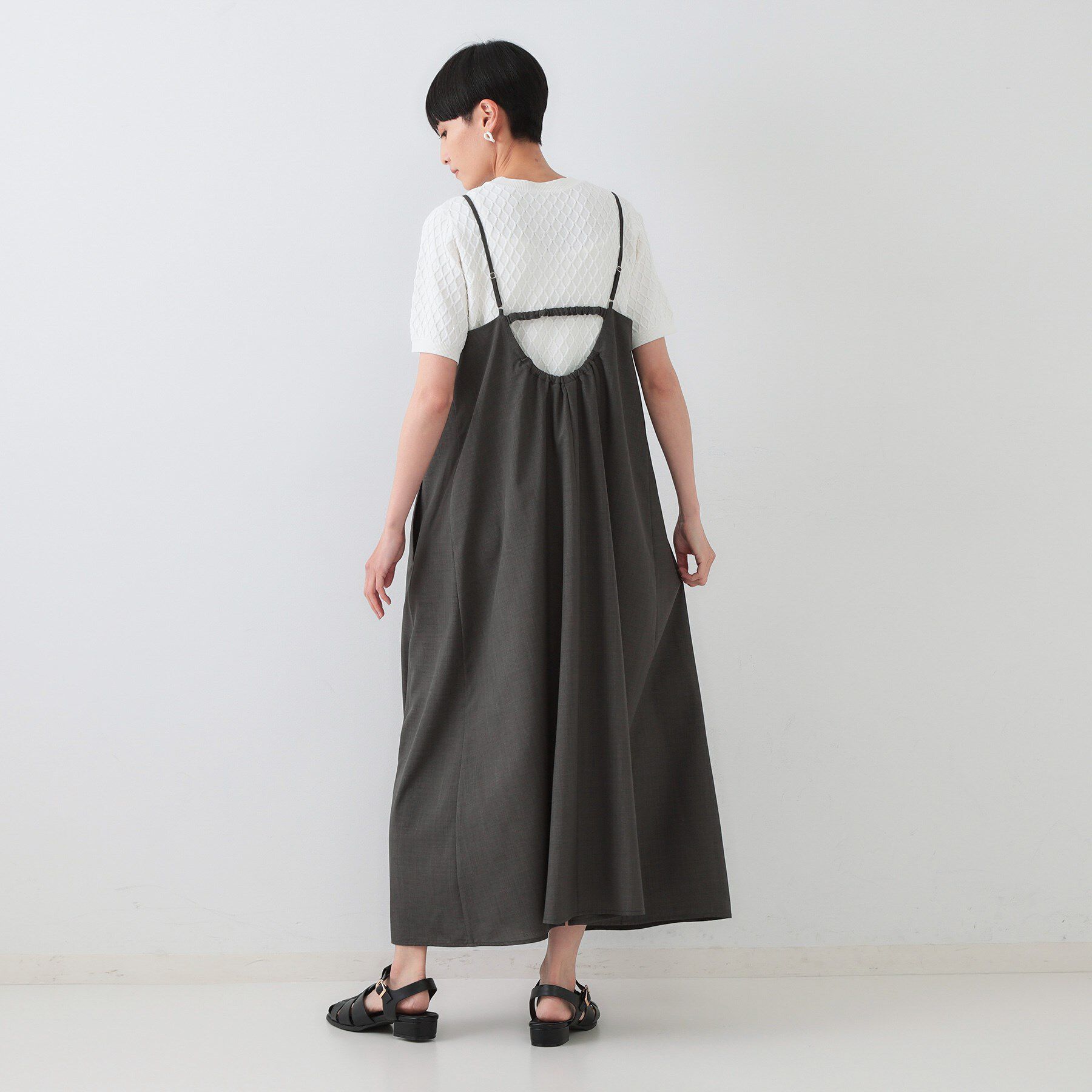 OPAQUE.CLIP「リネンライクキャミワンピース【洗濯機洗い可】」|ワンピース|