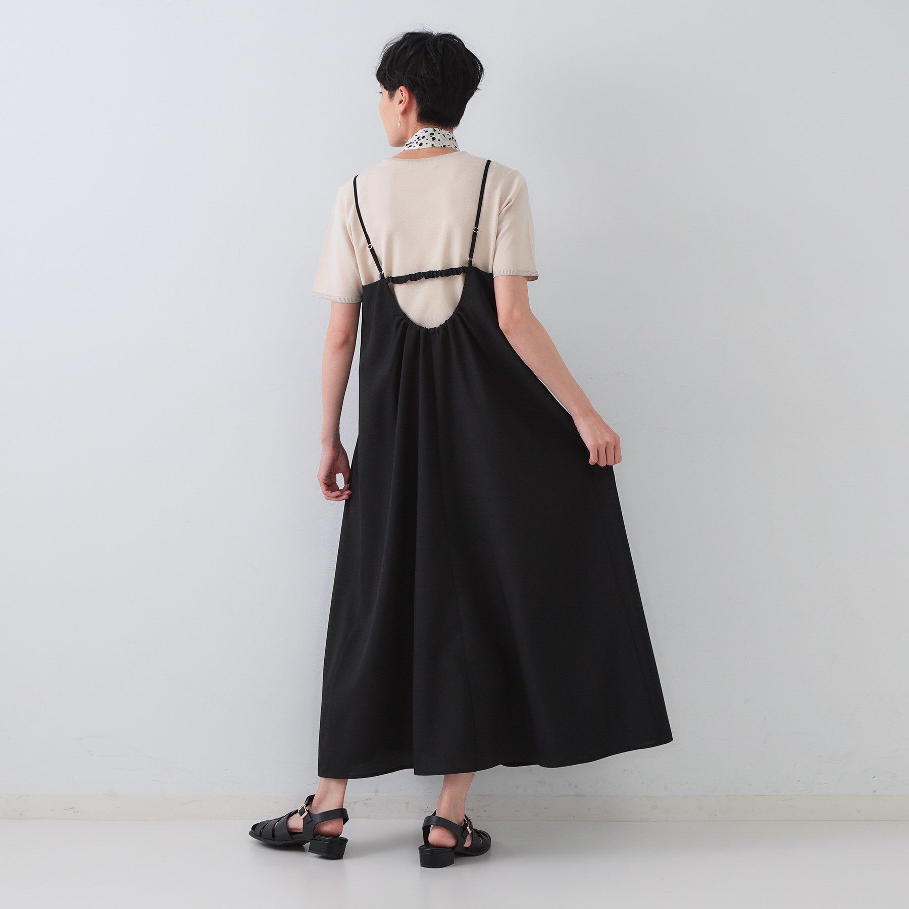 OPAQUE.CLIP「リネンライクキャミワンピース【洗濯機洗い可】」|ワンピース|