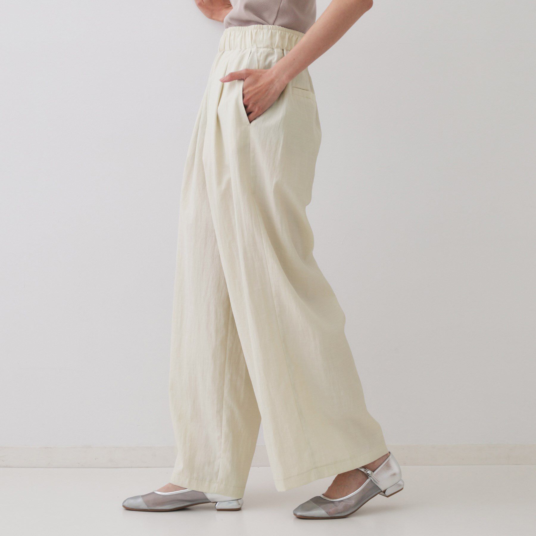 OPAQUE.CLIP「ナイロン混イージーワイドパンツ【洗濯機洗い可】」|その他|