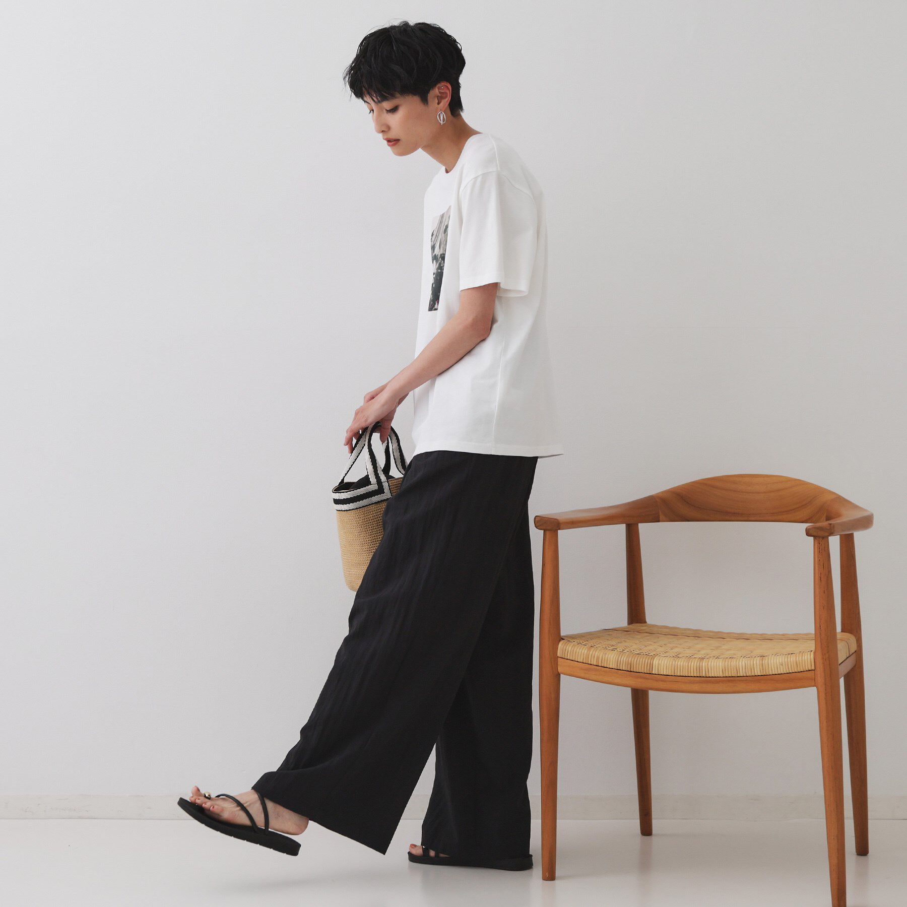 OPAQUE.CLIP「ナイロン混イージーワイドパンツ【洗濯機洗い可】」|その他|