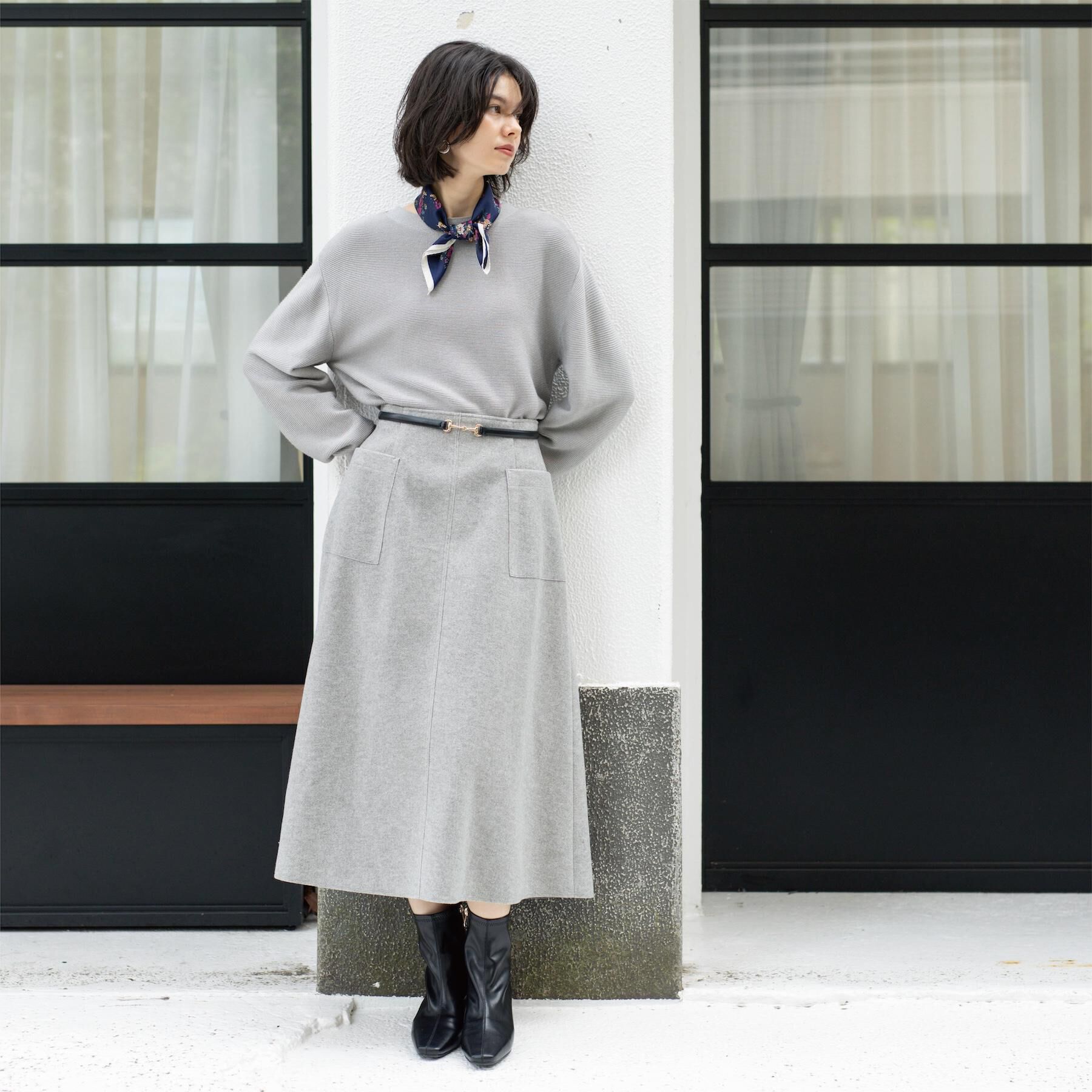 OPAQUE.CLIP「ウールライクフレアスカート【洗濯機OK】」|スカート|