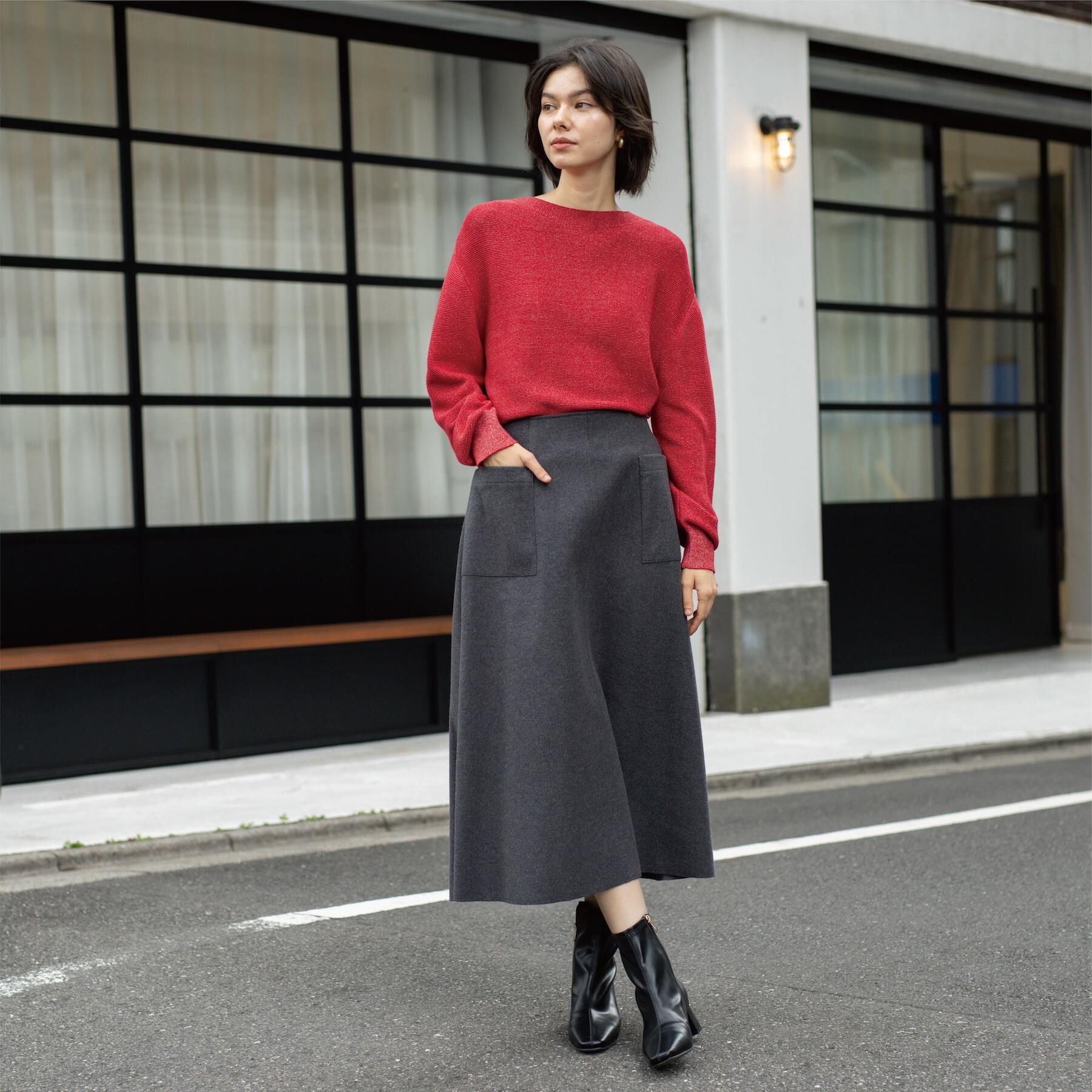 OPAQUE.CLIP「ウールライクフレアスカート【洗濯機OK】」|スカート|