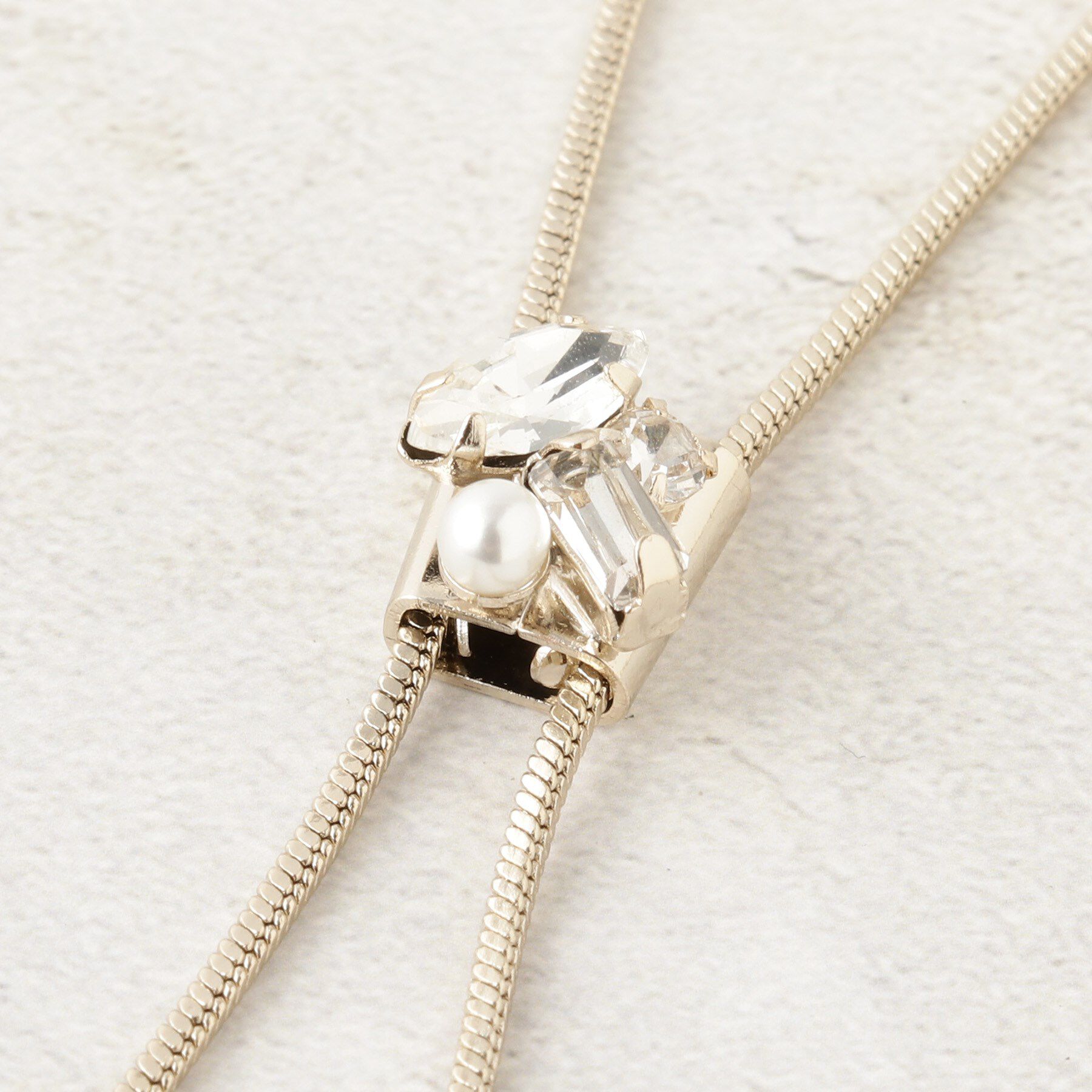 OPAQUE.CLIP「ビジューWスライドネックレス」|ネックレス|