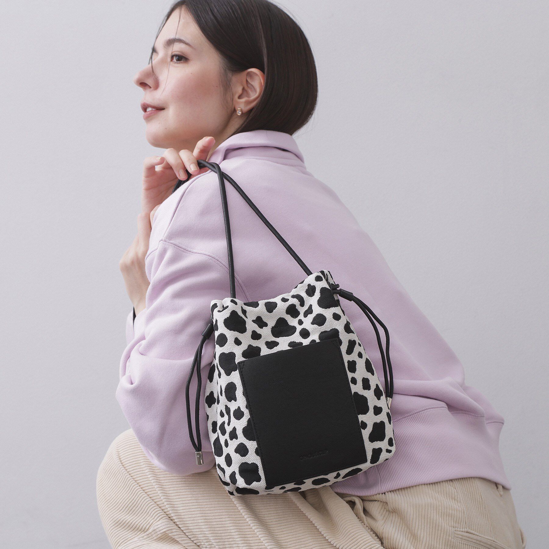 OPAQUE.CLIP「素材アソートサイドドロストミニショルダーバッグ【長さ調整可能】」|ショルダー・メッセンジャー|ブラック(119)