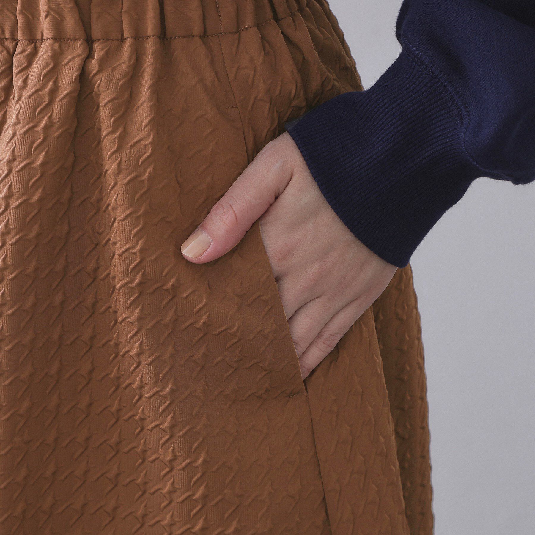 OPAQUE.CLIP「チドリエンボスフレアスカート【洗濯機OK】」|スカート|