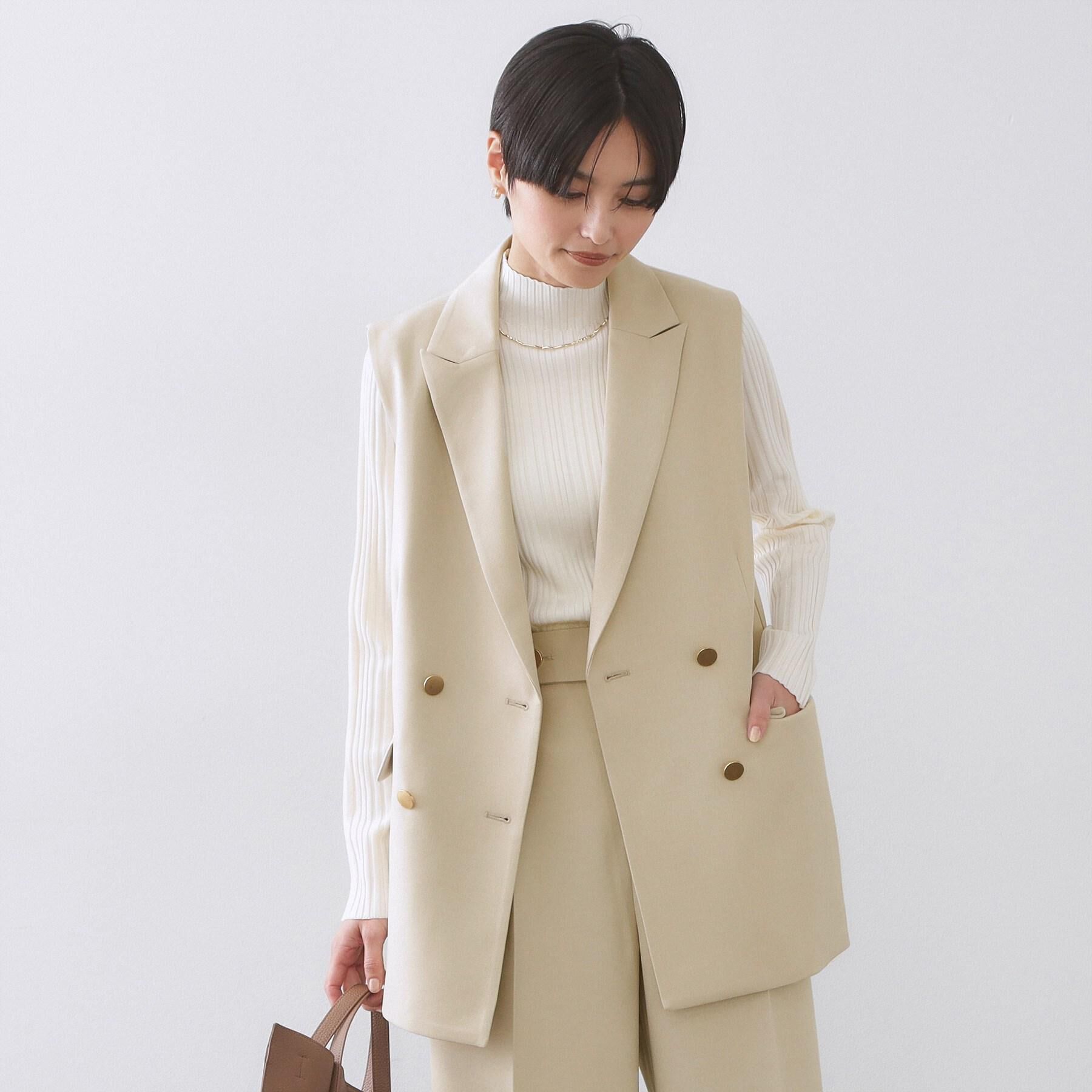 OPAQUE.CLIP「金ボタンダブルブレストテーラードジレ/セットアップ対応【洗える】《S～LL》」|ベスト・ジレ|