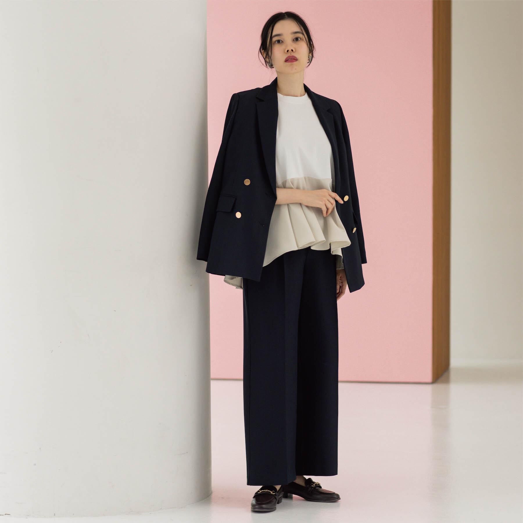 OPAQUE.CLIP「金ボタンデザインワイドパンツ/セットアップ対応【洗濯機OK】《S～LL》」|その他|