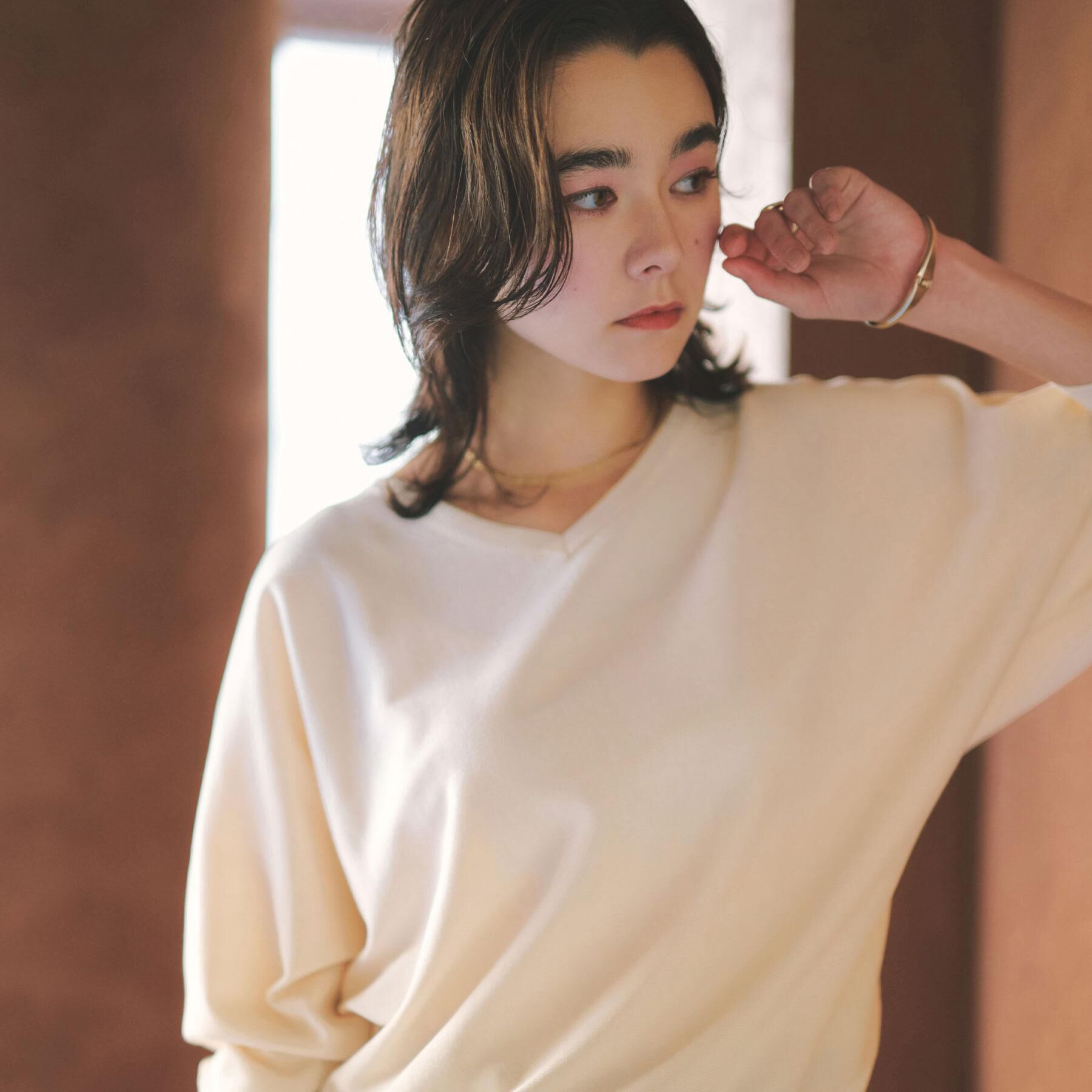 OPAQUE.CLIP「リラクシードルマンスリーブニット【洗濯機OK/抗ピル】」|ニット・セーター|