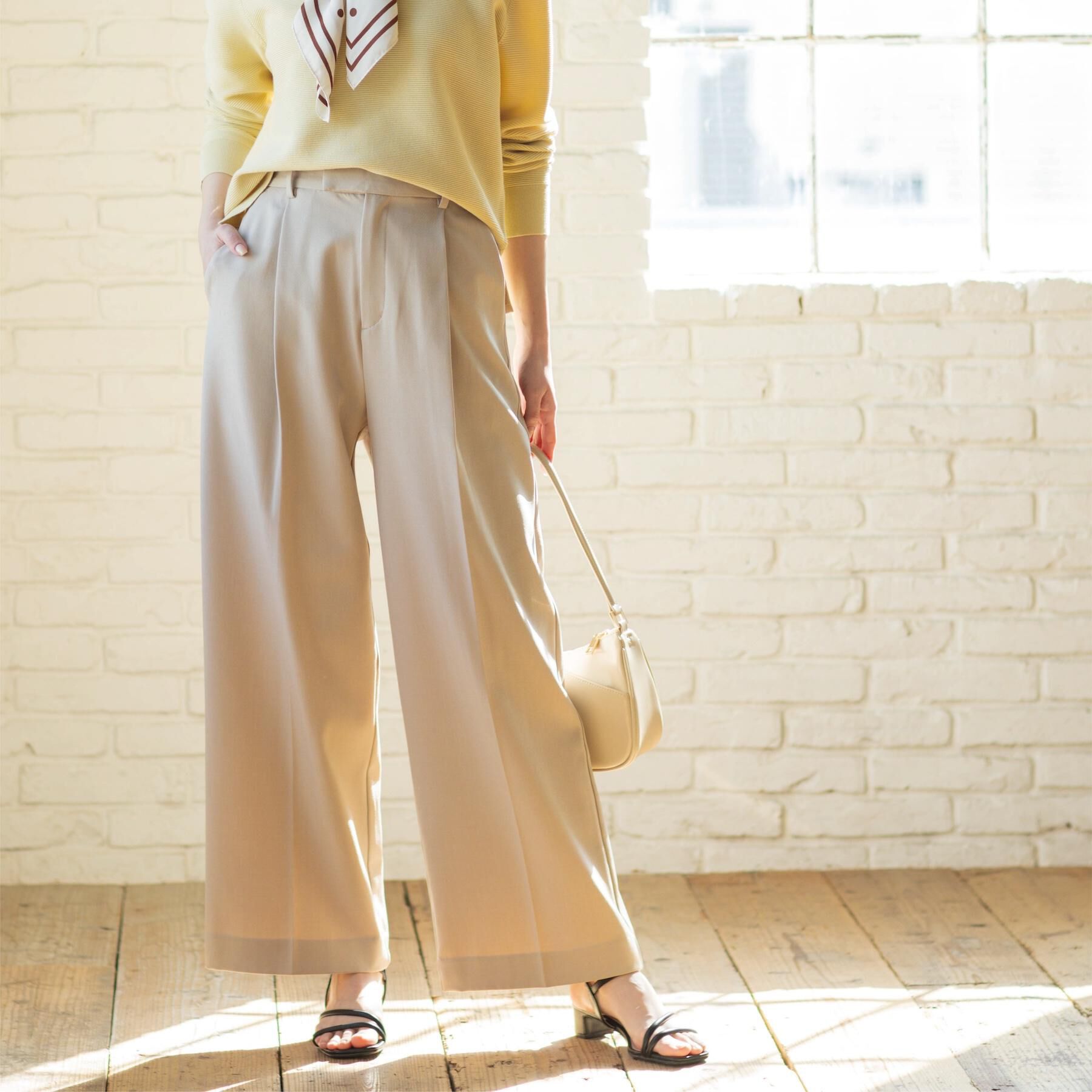 OPAQUE.CLIP「美脚ストレッチストレートワイドパンツ【洗濯機OK】」|その他|