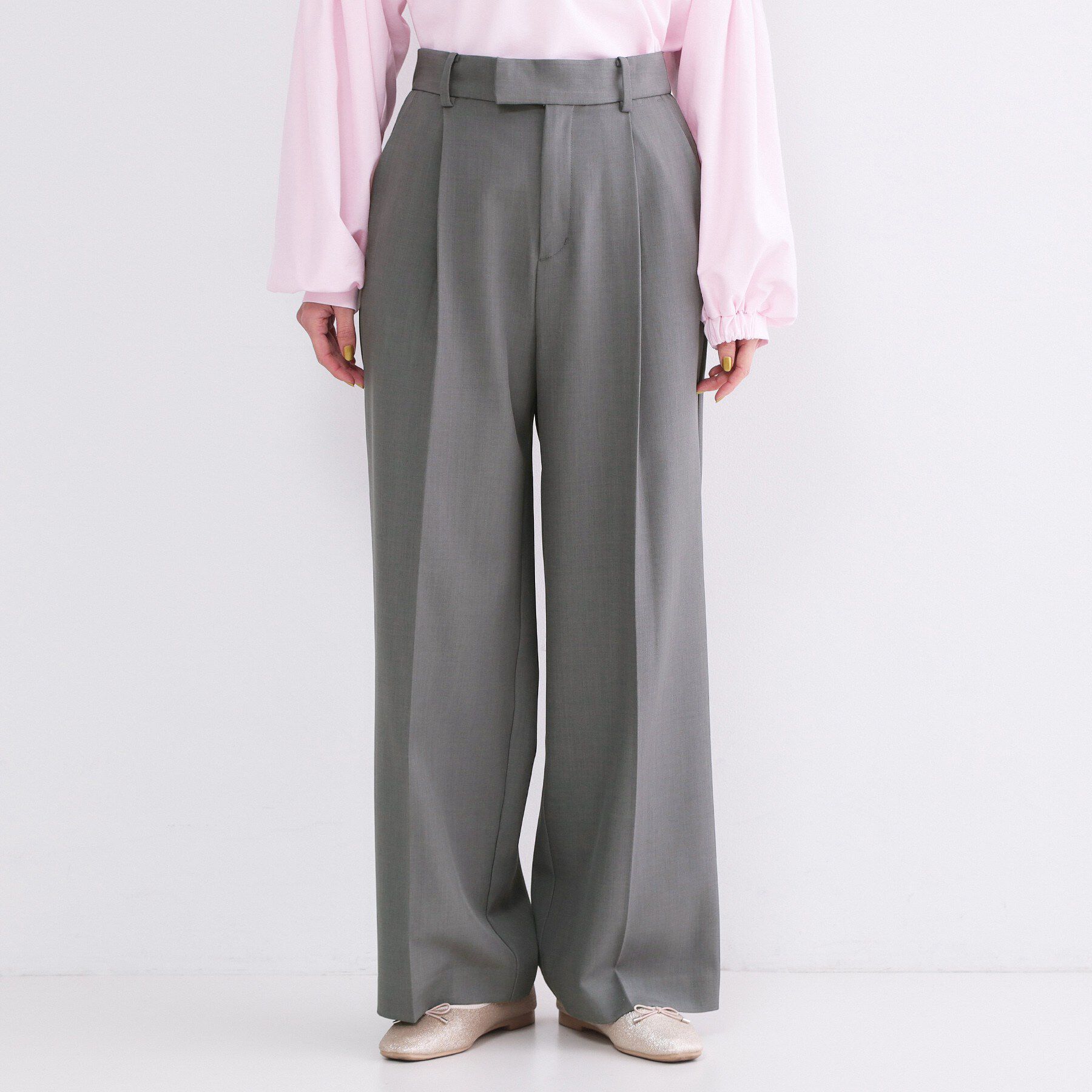 OPAQUE.CLIP「美脚ストレッチストレートワイドパンツ【洗濯機OK】」|その他|