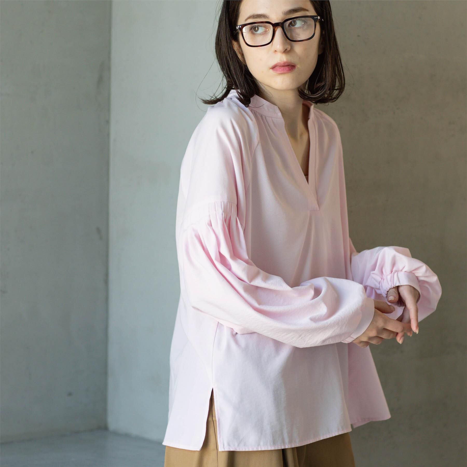 OPAQUE.CLIP「スキッパーボリュームスリーブブラウス【洗濯機OK】」|シャツ・ブラウス|