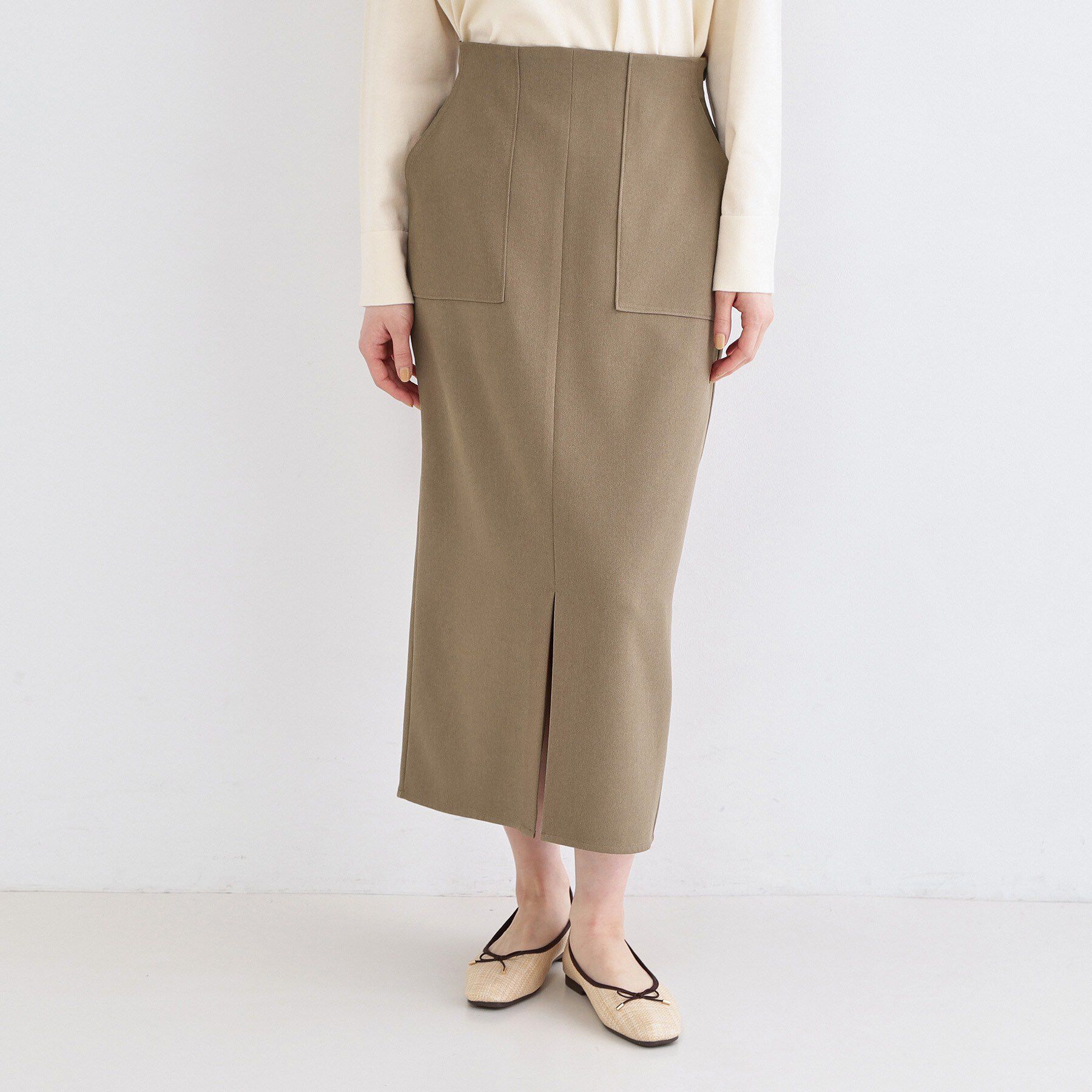 OPAQUE.CLIP「ストレッチダブルポケットタイトスカート【洗濯機OK】」|スカート|