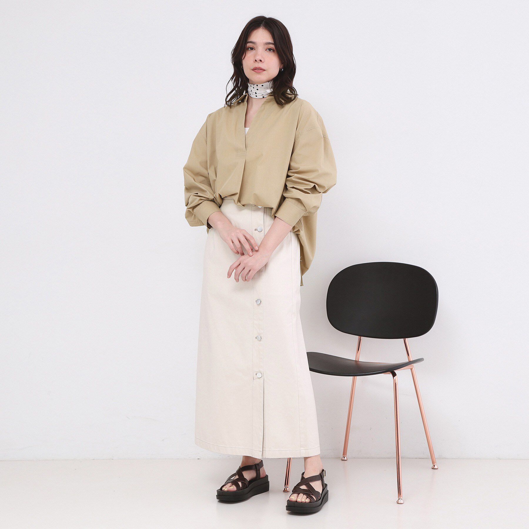 OPAQUE.CLIP「バックシャンスキッパーシャツ【洗濯機OK】」|シャツ・ブラウス|