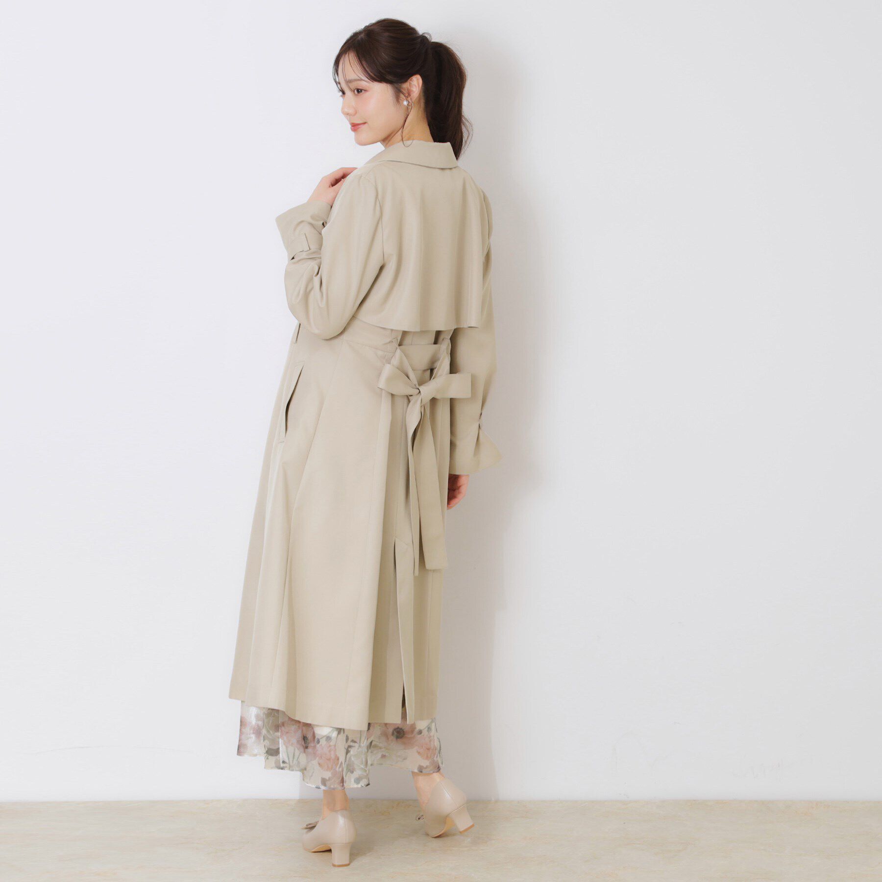 Couture broach「【撥水・通勤・大人可愛い】ロングトレンチ」|トレンチコート|