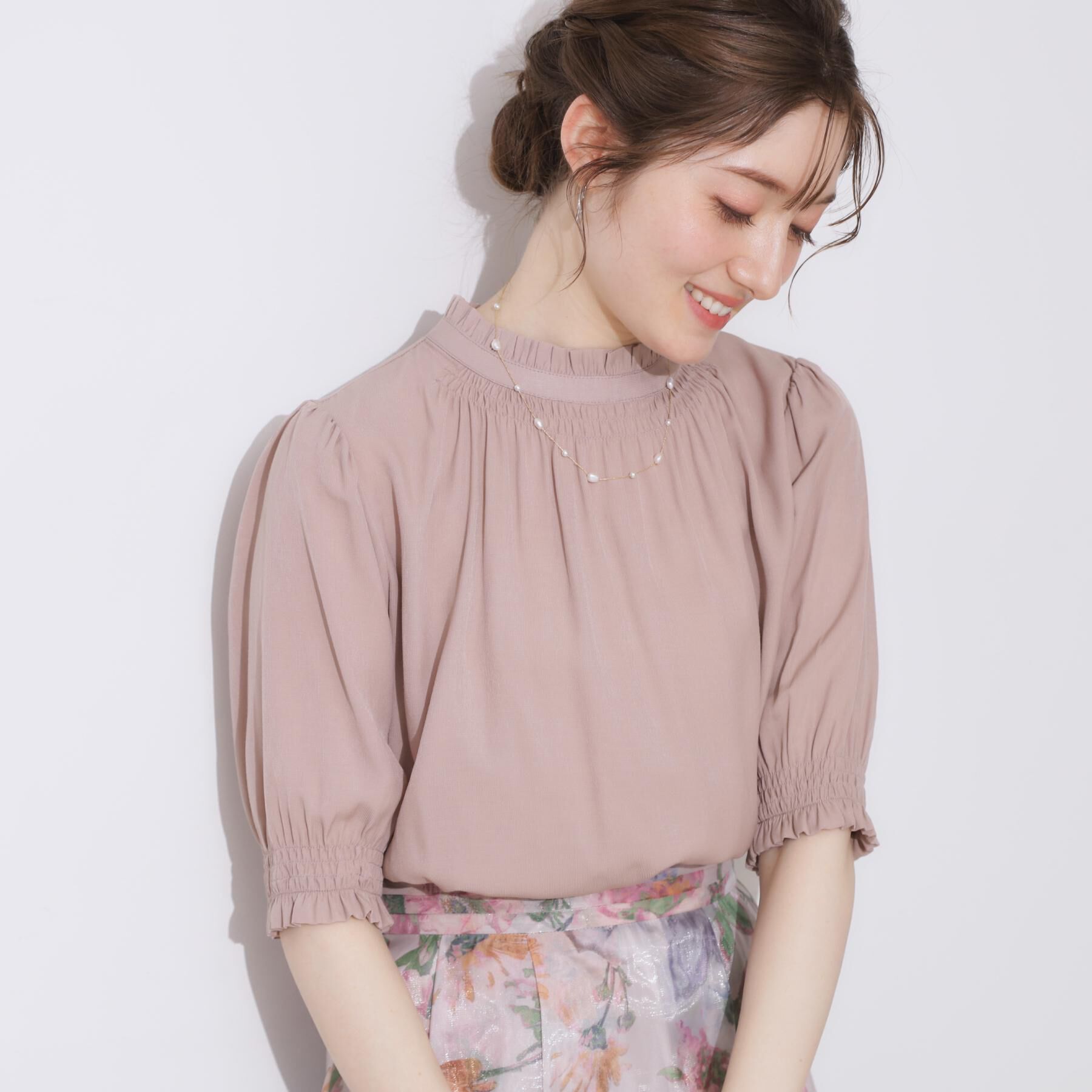 Couture broach「【SS～LLサイズ・二の腕カバー・通勤】RTピケシャーリングブラウス」|シャツ・ブラウス|