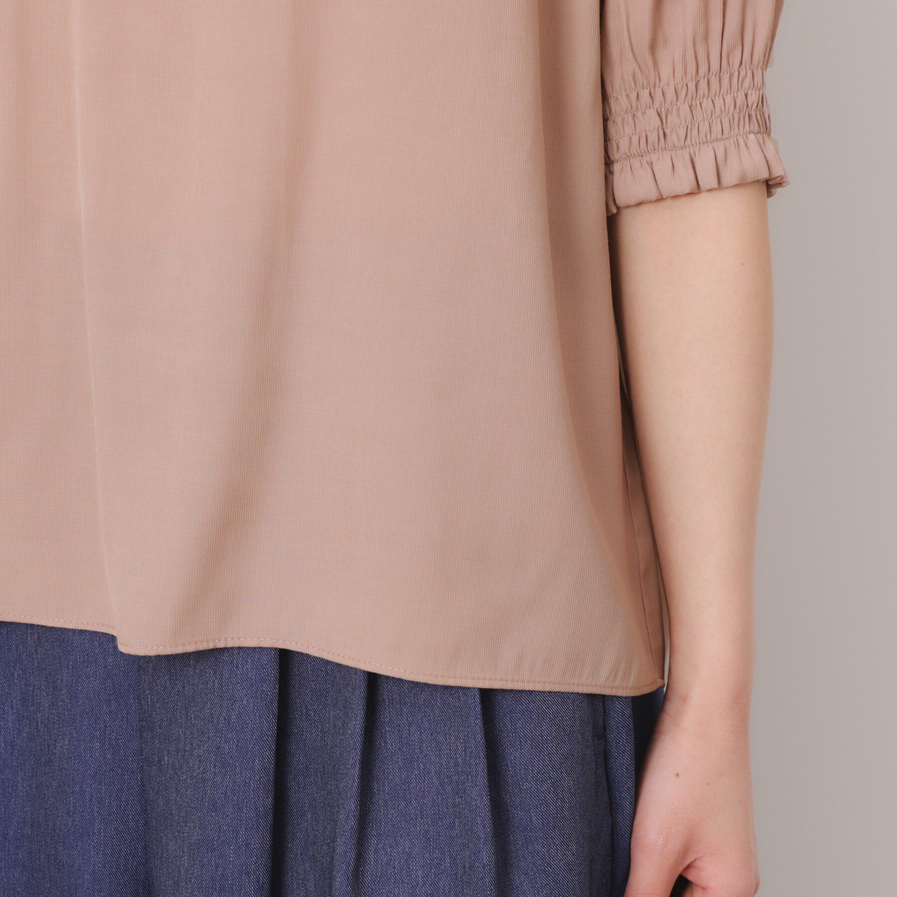 Couture broach「【SS～LLサイズ・二の腕カバー・通勤】RTピケシャーリングブラウス」|シャツ・ブラウス|