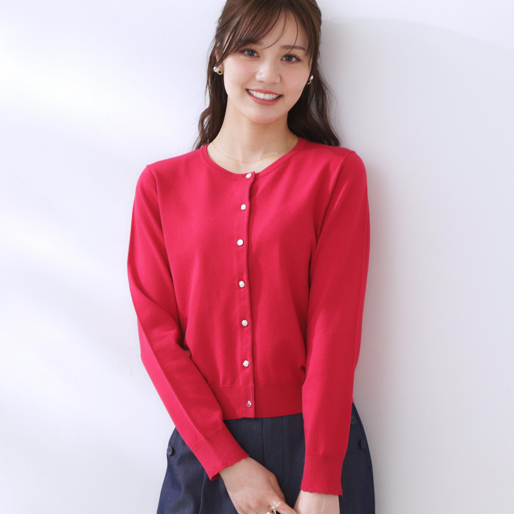 Couture broach「イロイロ釦ニットカーデ」|カーディガン|ピンク(073)