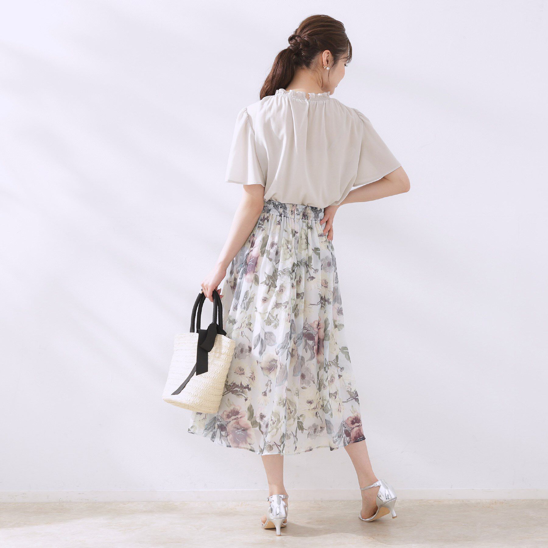 Couture broach「【二の腕カバー・通勤】シャーリングシアーブラウス」|シャツ・ブラウス|