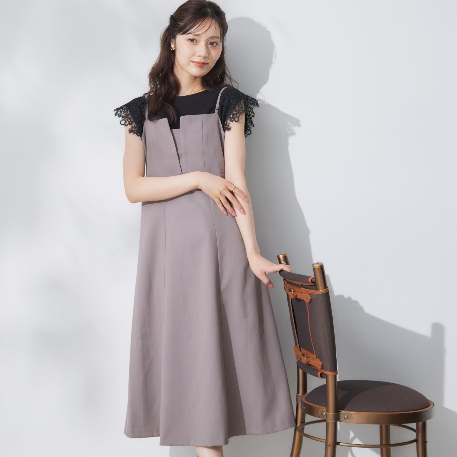 Couture broach「【洗える・大人可愛い】リネンライクアソートキャミワンピース」|ワンピース|トープ(054)