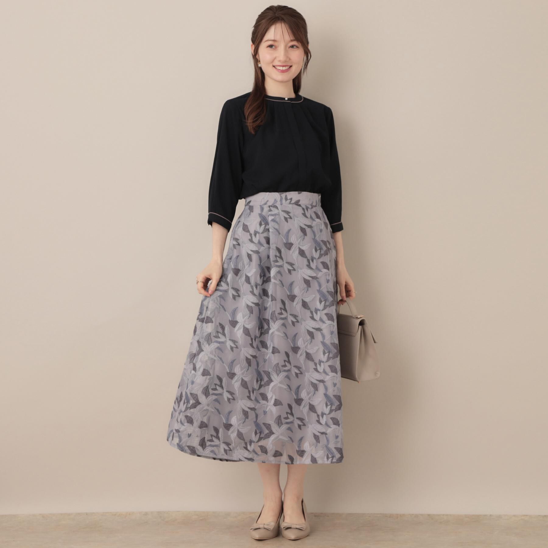 Couture broach「【6分袖・通勤】配色ジョーゼットブラウス」|シャツ・ブラウス|