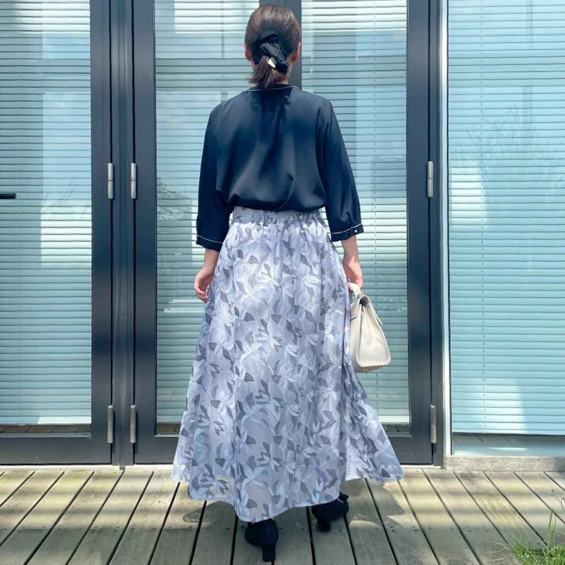 Couture broach「【6分袖・通勤】配色ジョーゼットブラウス」|シャツ・ブラウス|