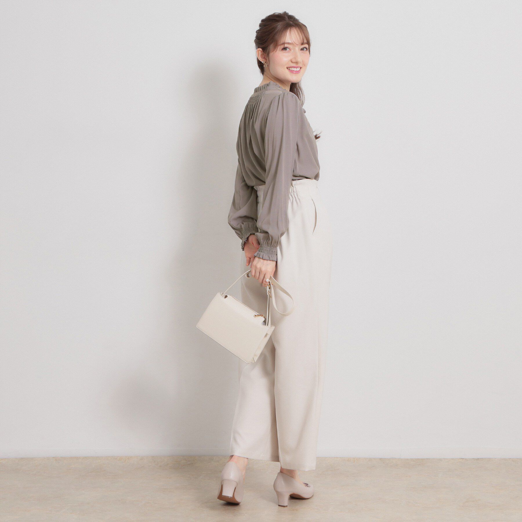 Couture broach「【前後2WAY・洗える】RTピケ リボン ブラウス」|シャツ・ブラウス|