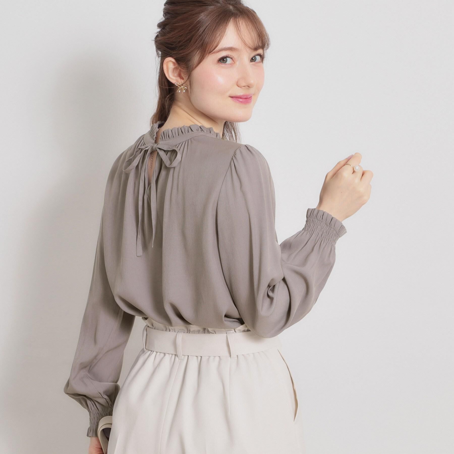 Couture broach「【前後2WAY・洗える】RTピケ リボン ブラウス」|シャツ・ブラウス|