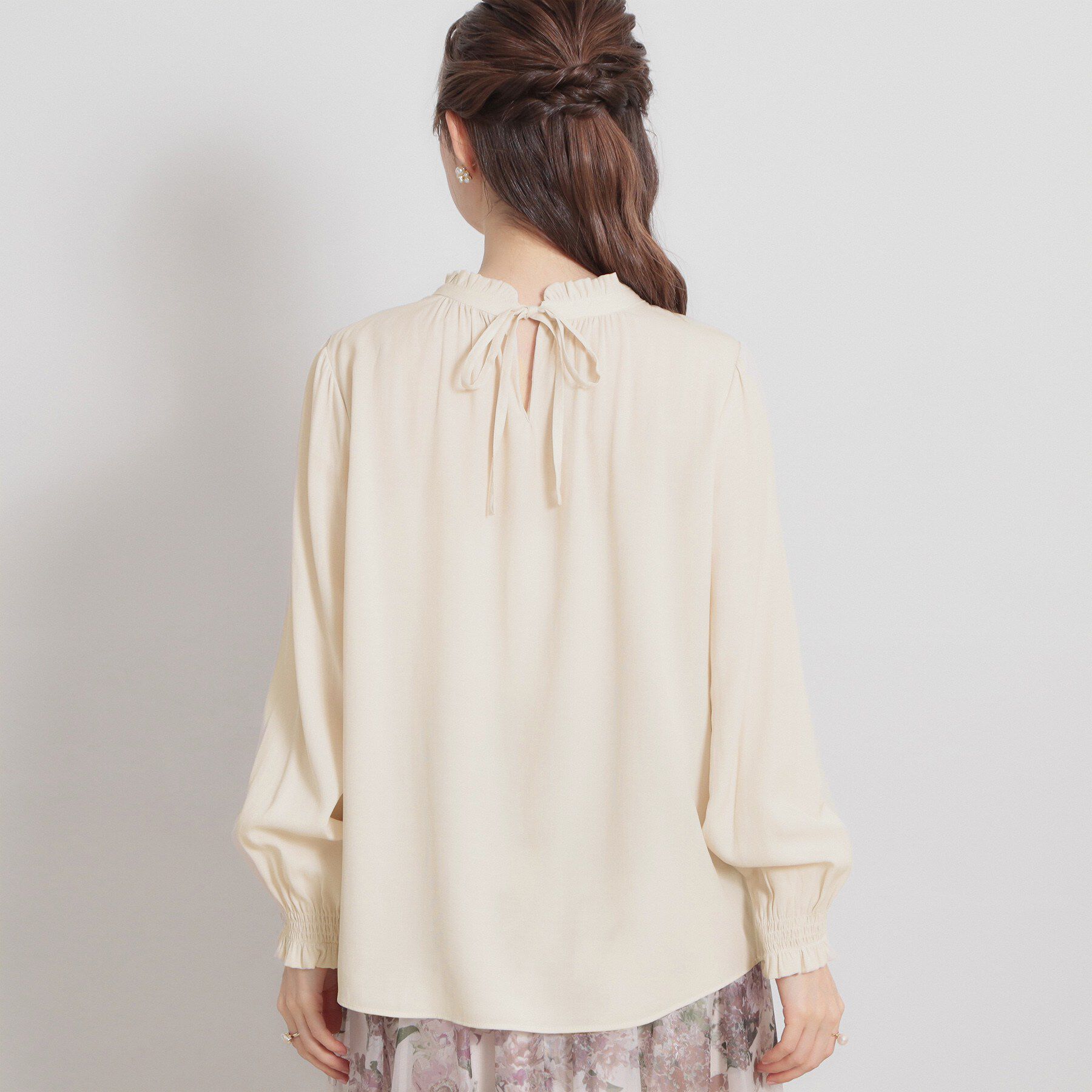 Couture broach「【前後2WAY・洗える】RTピケ リボン ブラウス」|シャツ・ブラウス|