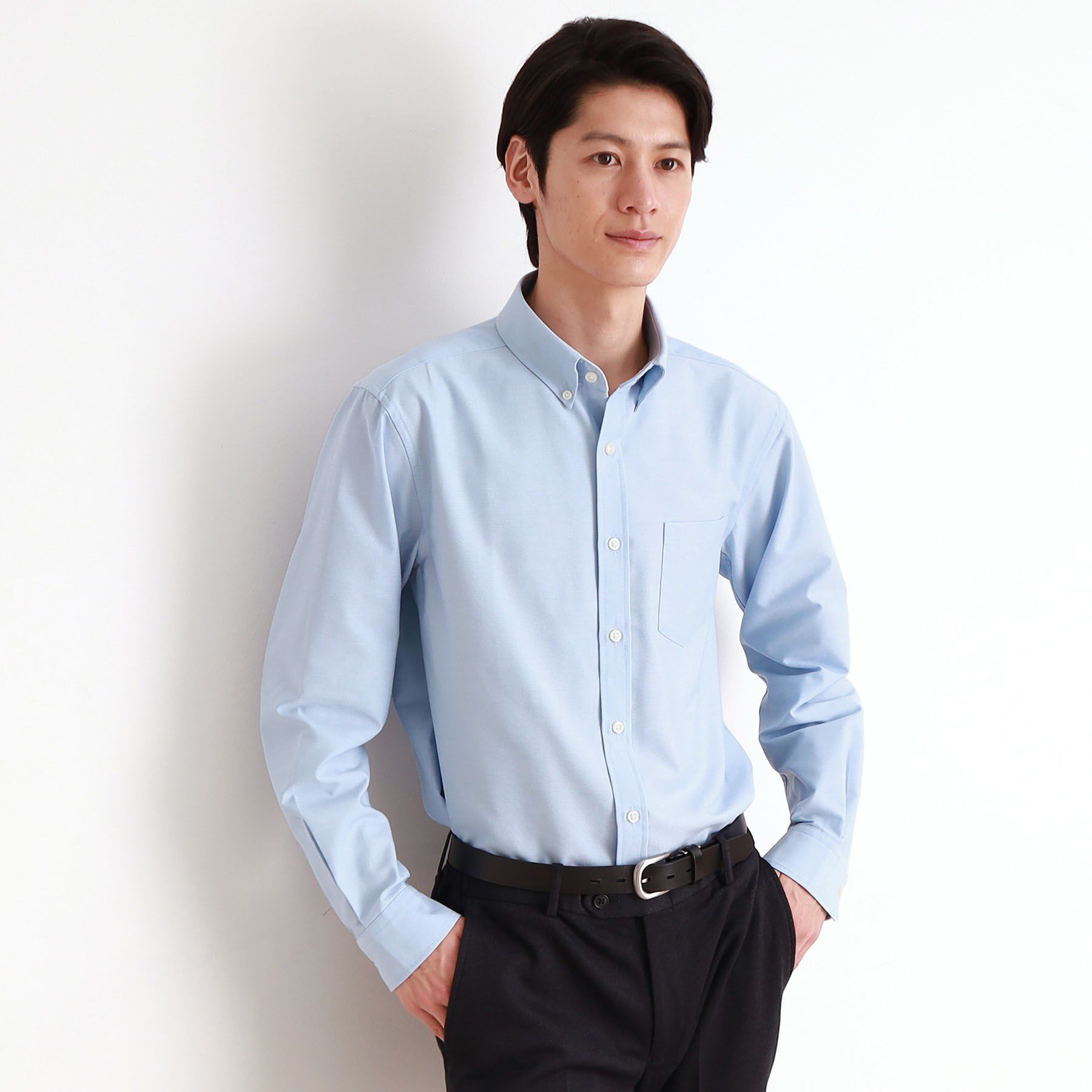 THE SHOP TK「瞬乾オックスシャツ 速乾素材／ON・OFF対応」|シャツ・ブラウス|サックスブルー(09