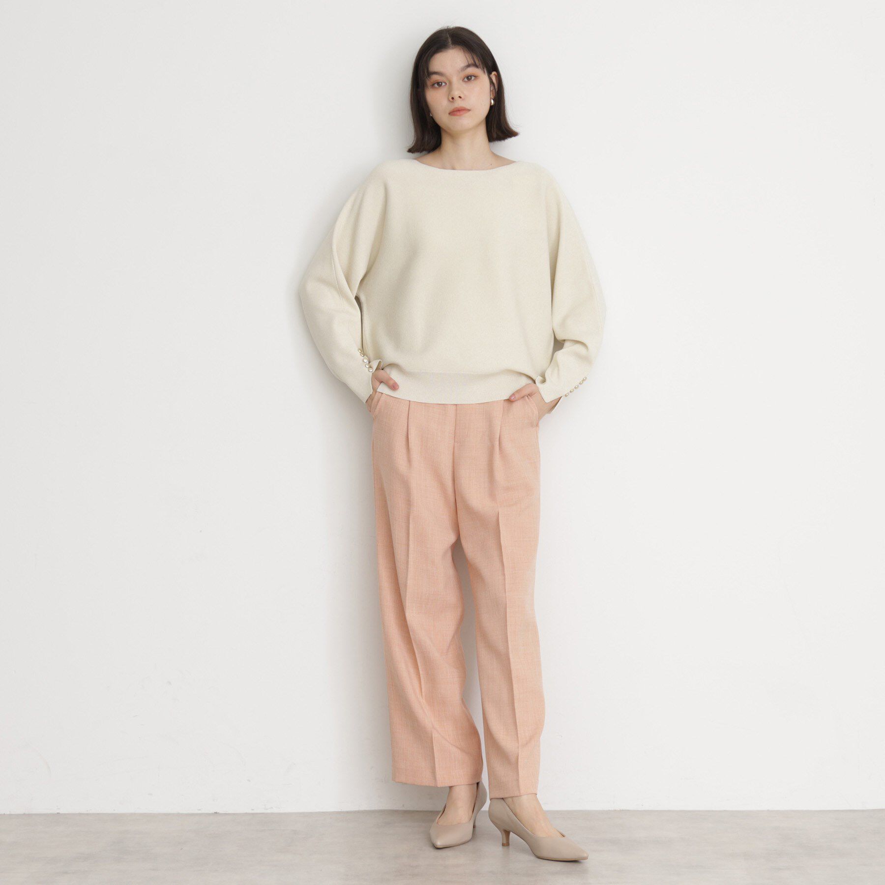 THE SHOP TK「ドルマン袖釦ニット【洗濯機OK】」|ニット・セーター|