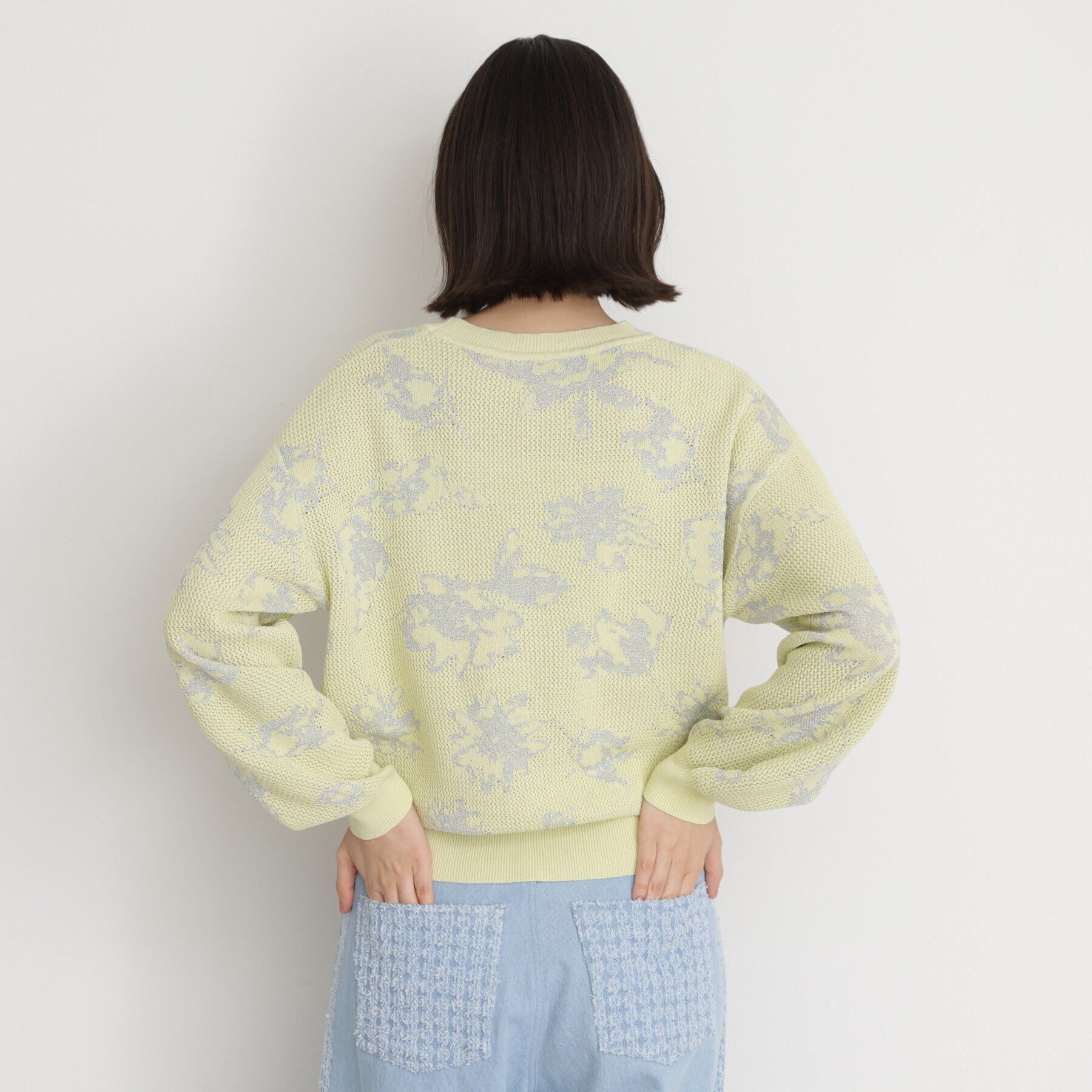 THE SHOP TK「花柄ジャカードニット【洗濯機OK】」|ニット・セーター|