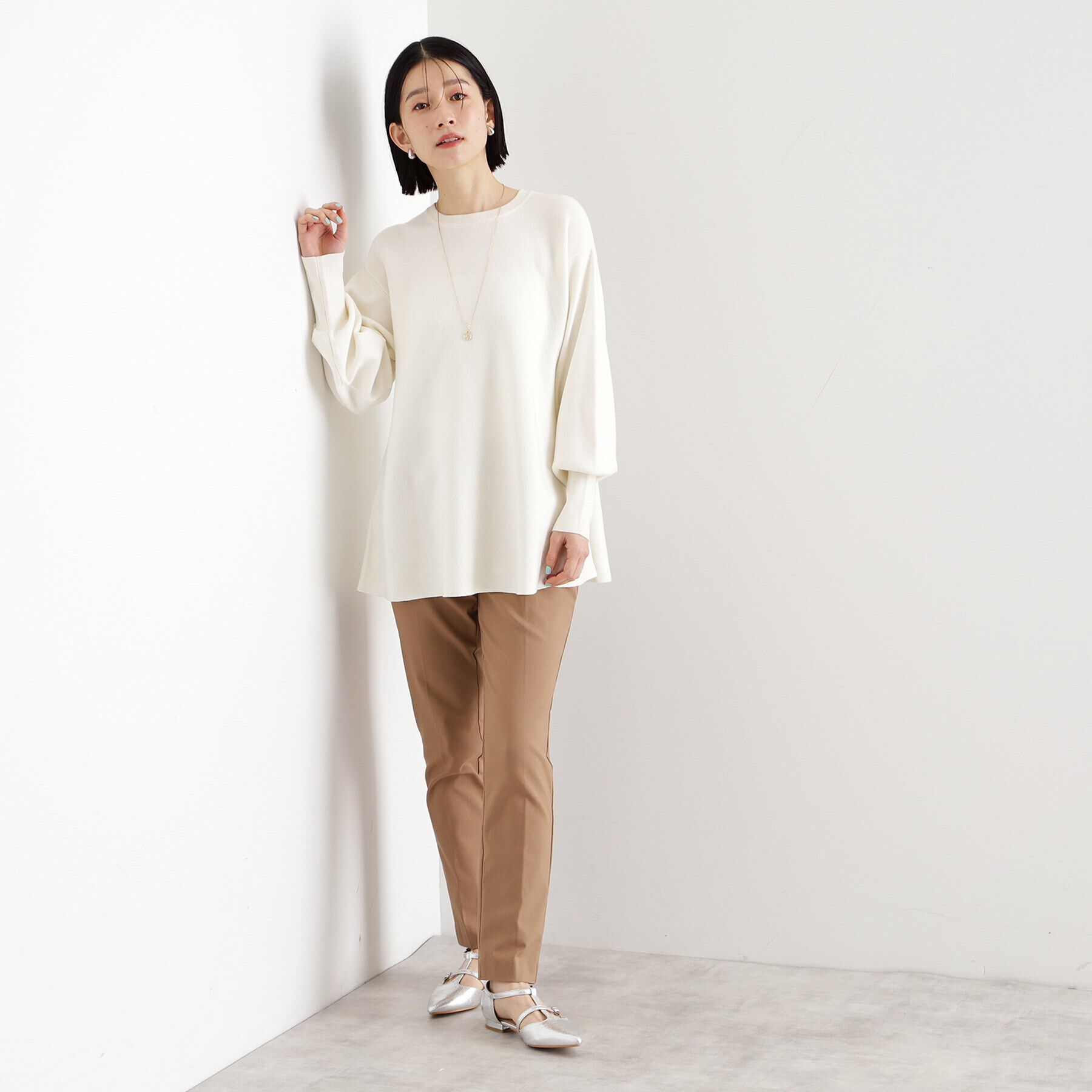 THE SHOP TK「【体形カバー】総針ペプラムニット/洗える」|ニット・セーター|