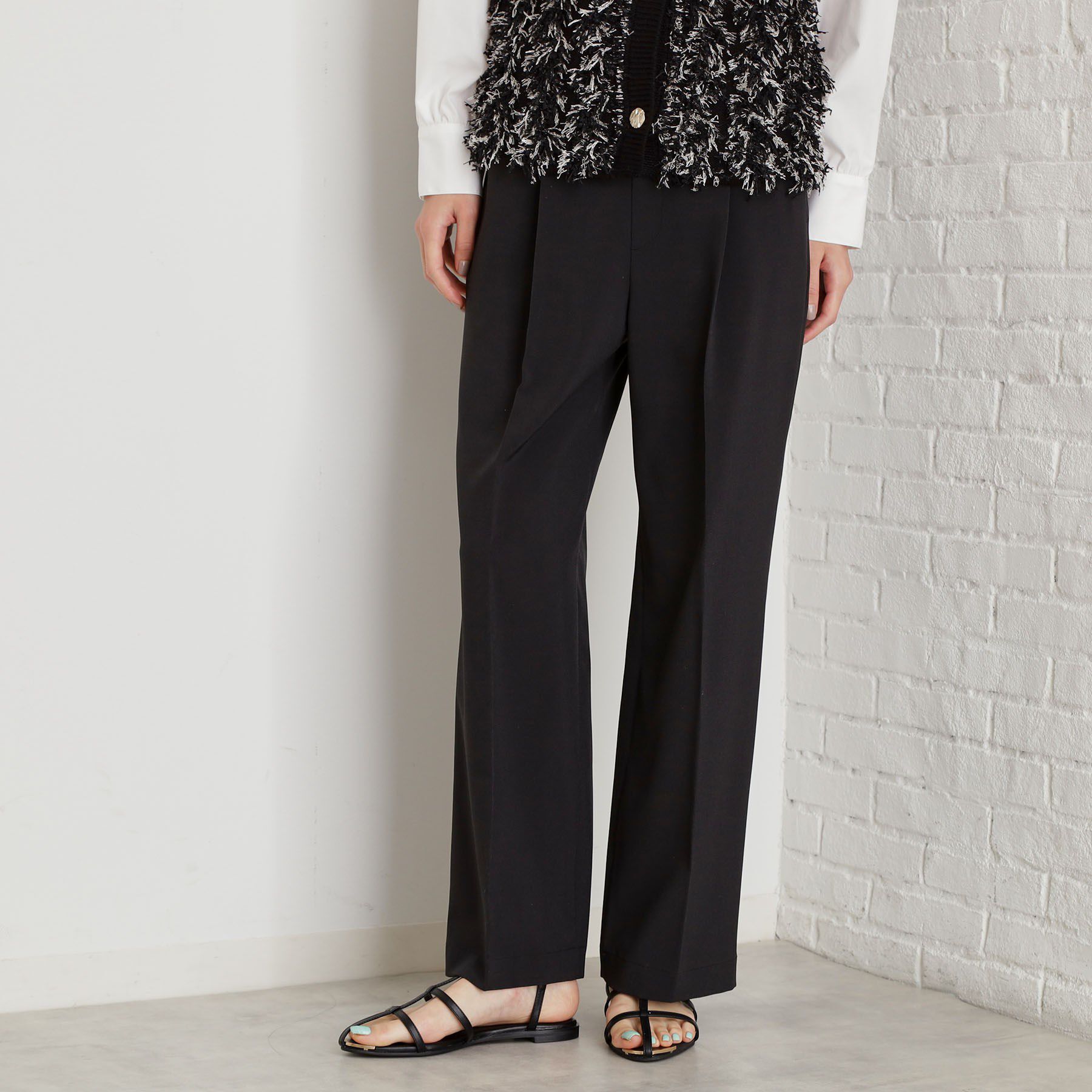 THE SHOP TK「【XS-XLサイズ】麻調ワイドパンツ/洗濯機OK/from the VOICE」|その他|ブラック(019)