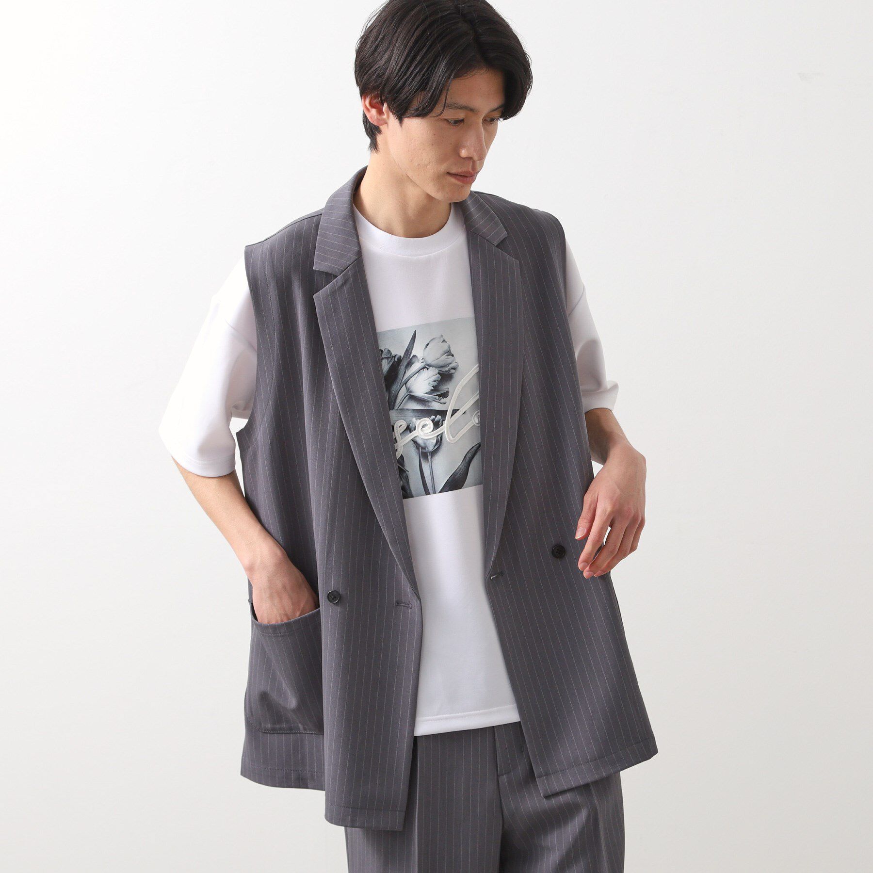 THE SHOP TK「ダブルジレ【セットアップ可/洗濯機OK】」|ベスト・ジレ|