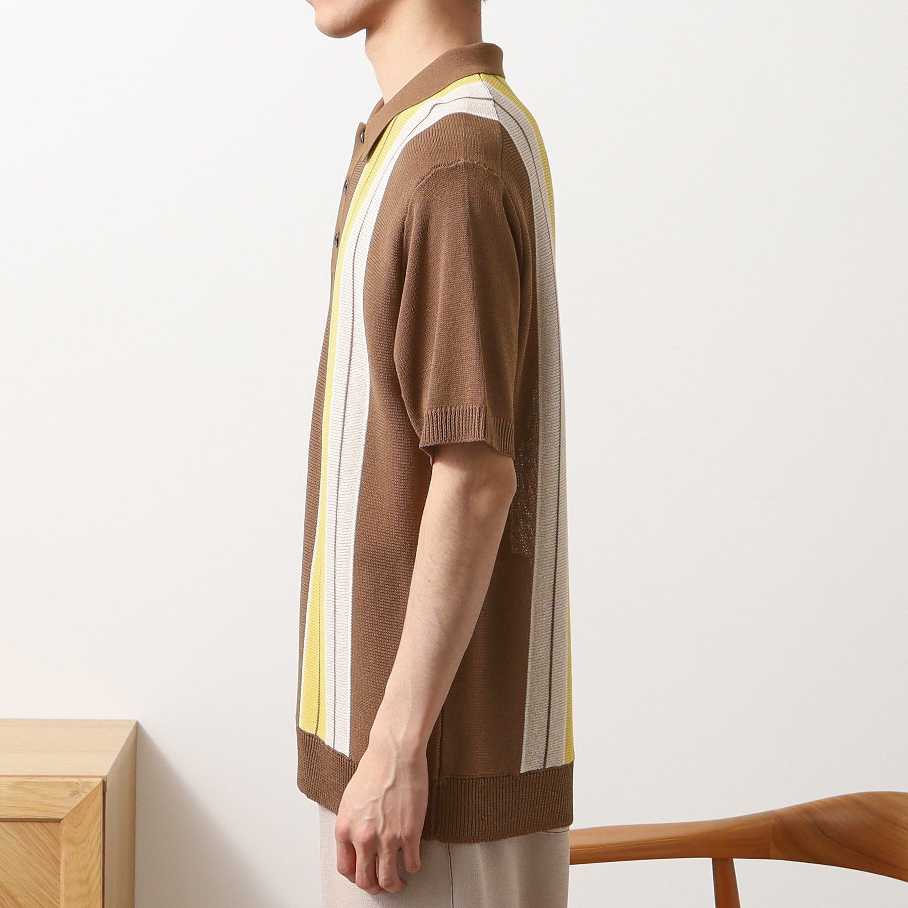 THE SHOP TK「【日本テレビ系　ダメマネ！出演　鈴木仁さん着用】マルチストライプニットポロシャツ」|ポロシャツ|