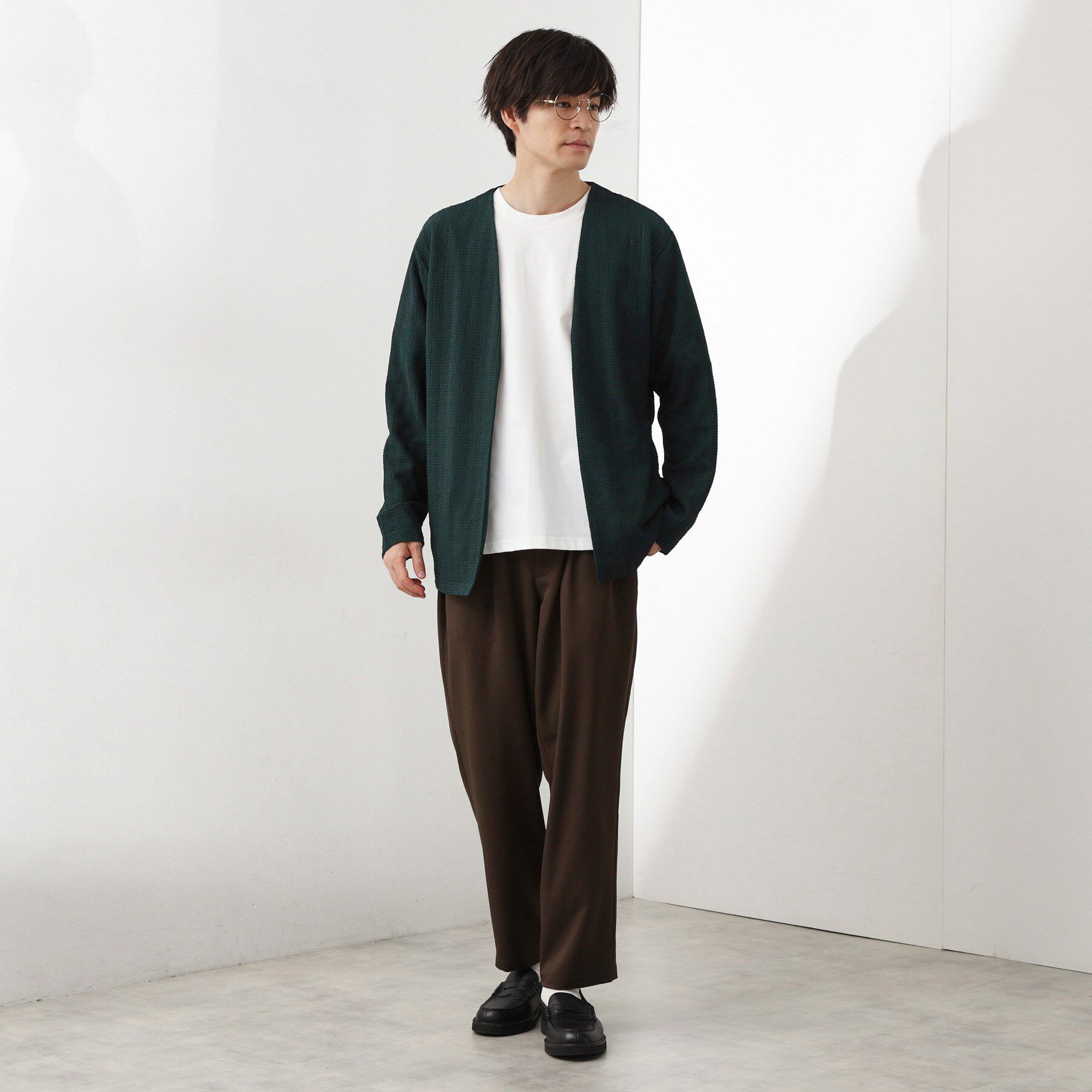 THE SHOP TK「【セットでお買い得！！】長袖カーディガン＋半袖Tシャツ　洗濯機OK/吸水速乾(Tシャツのみ)」|カーディガン|