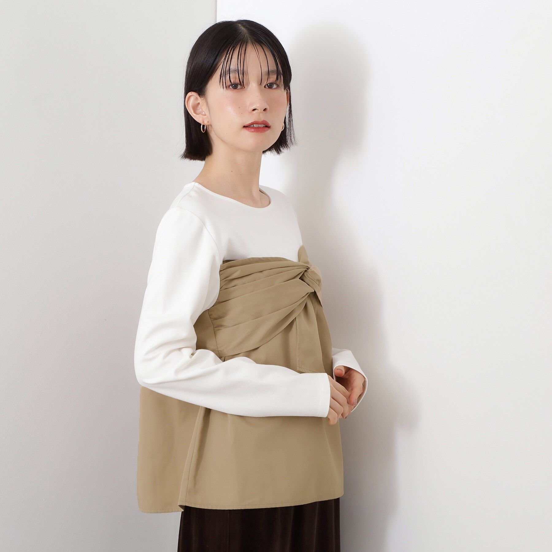 THE SHOP TK「布帛切替カットソー」|Tシャツ・カットソー|