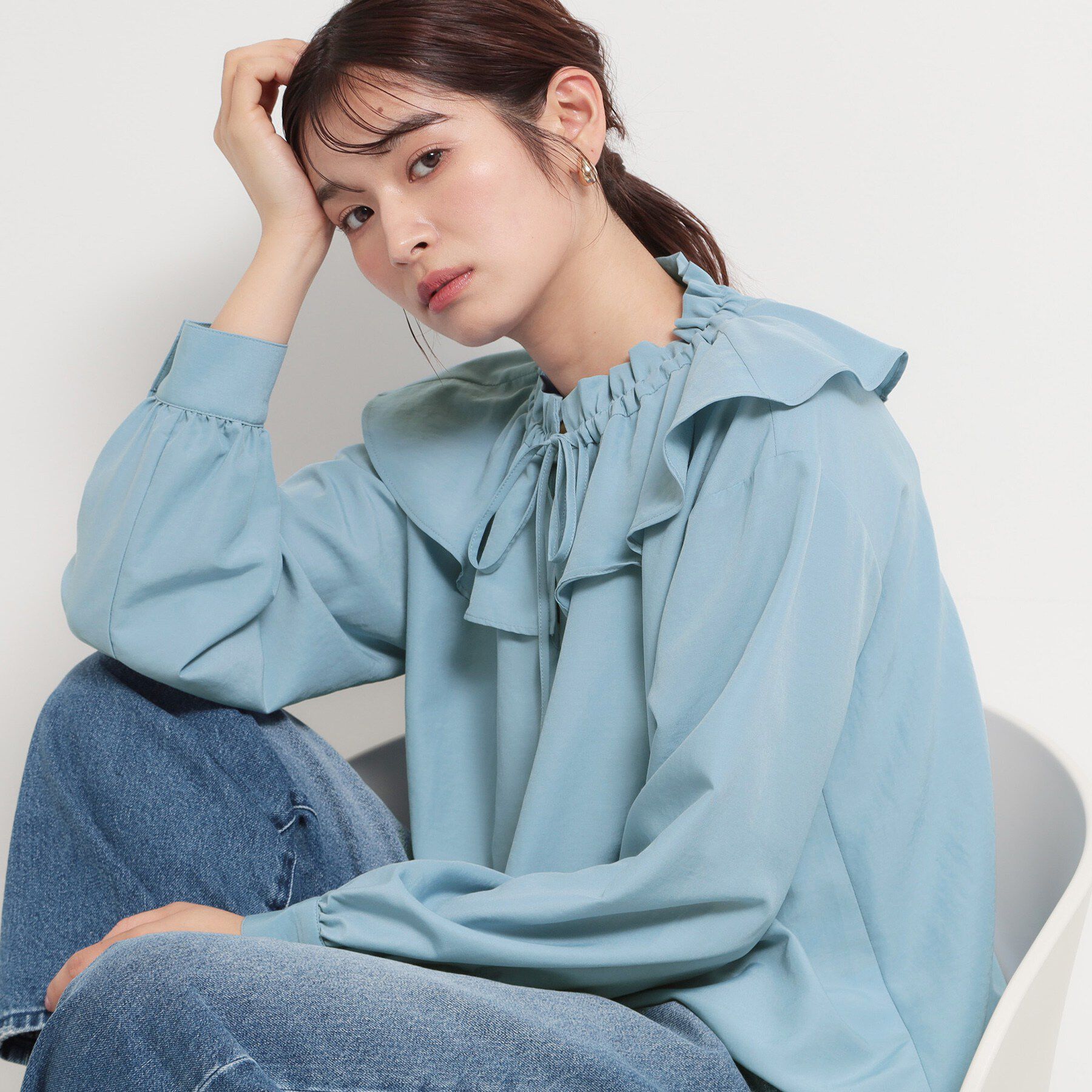 THE SHOP TK「大人のフェミニンカジュアルに エアリーフリルブラウス」|シャツ・ブラウス|