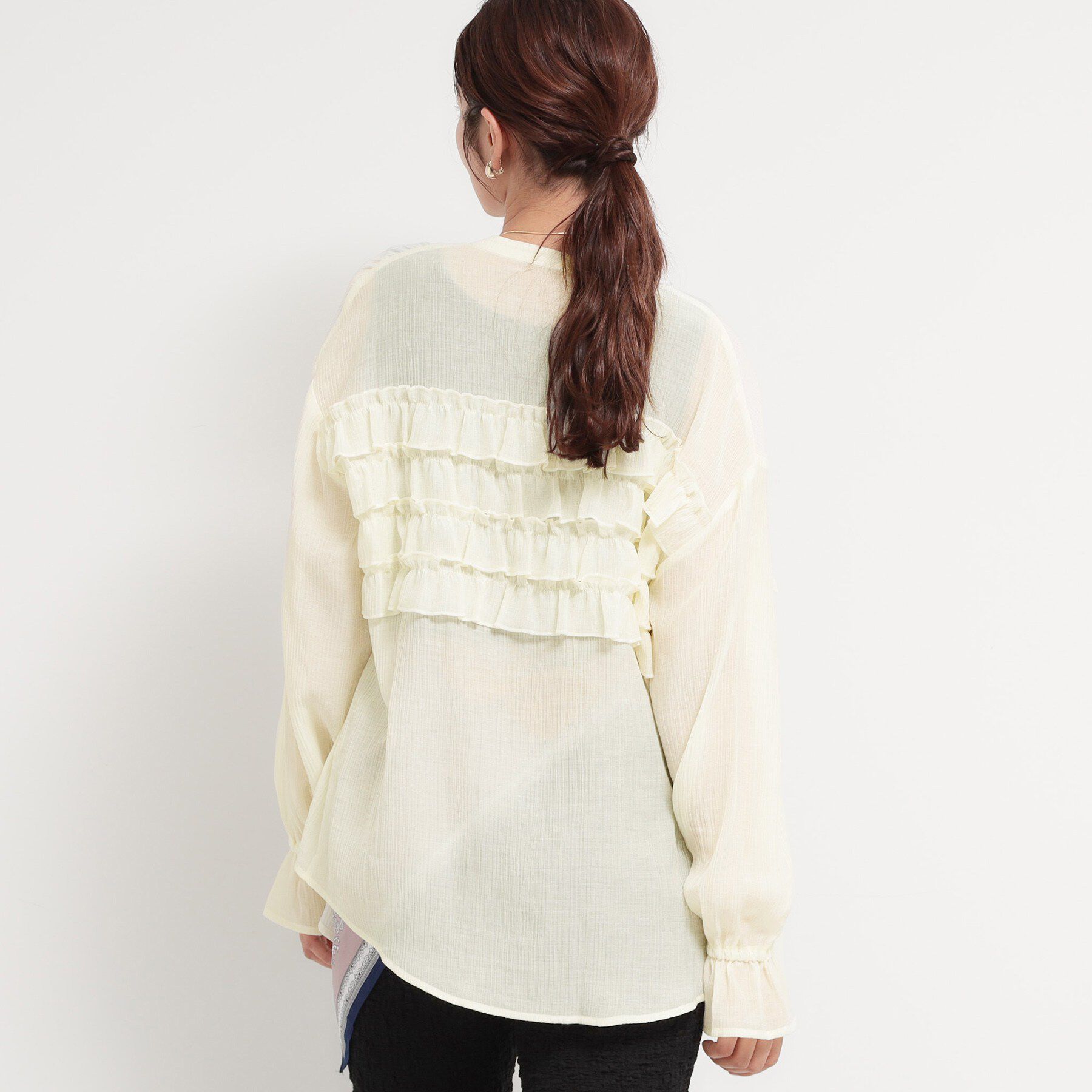 THE SHOP TK「ティアードフリル楊柳シャツ」|シャツ・ブラウス|