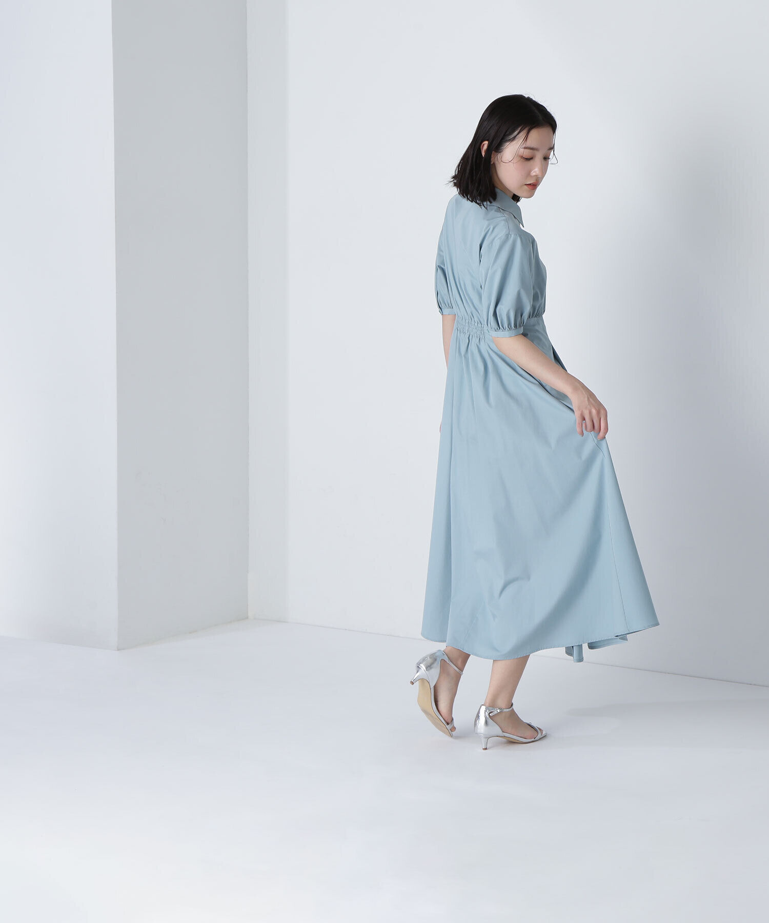  「スキッパーフォルムシャツワンピース」|ワンピース|