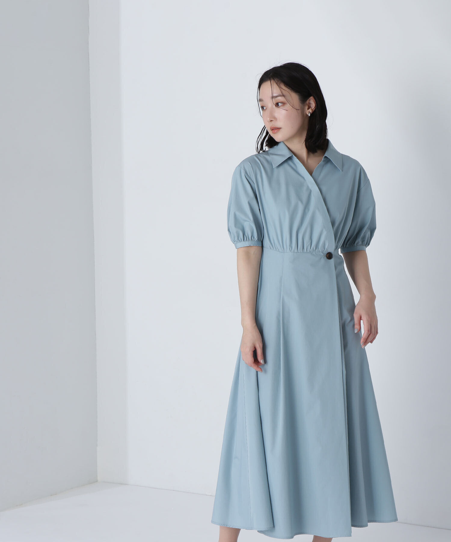  「スキッパーフォルムシャツワンピース」|ワンピース|